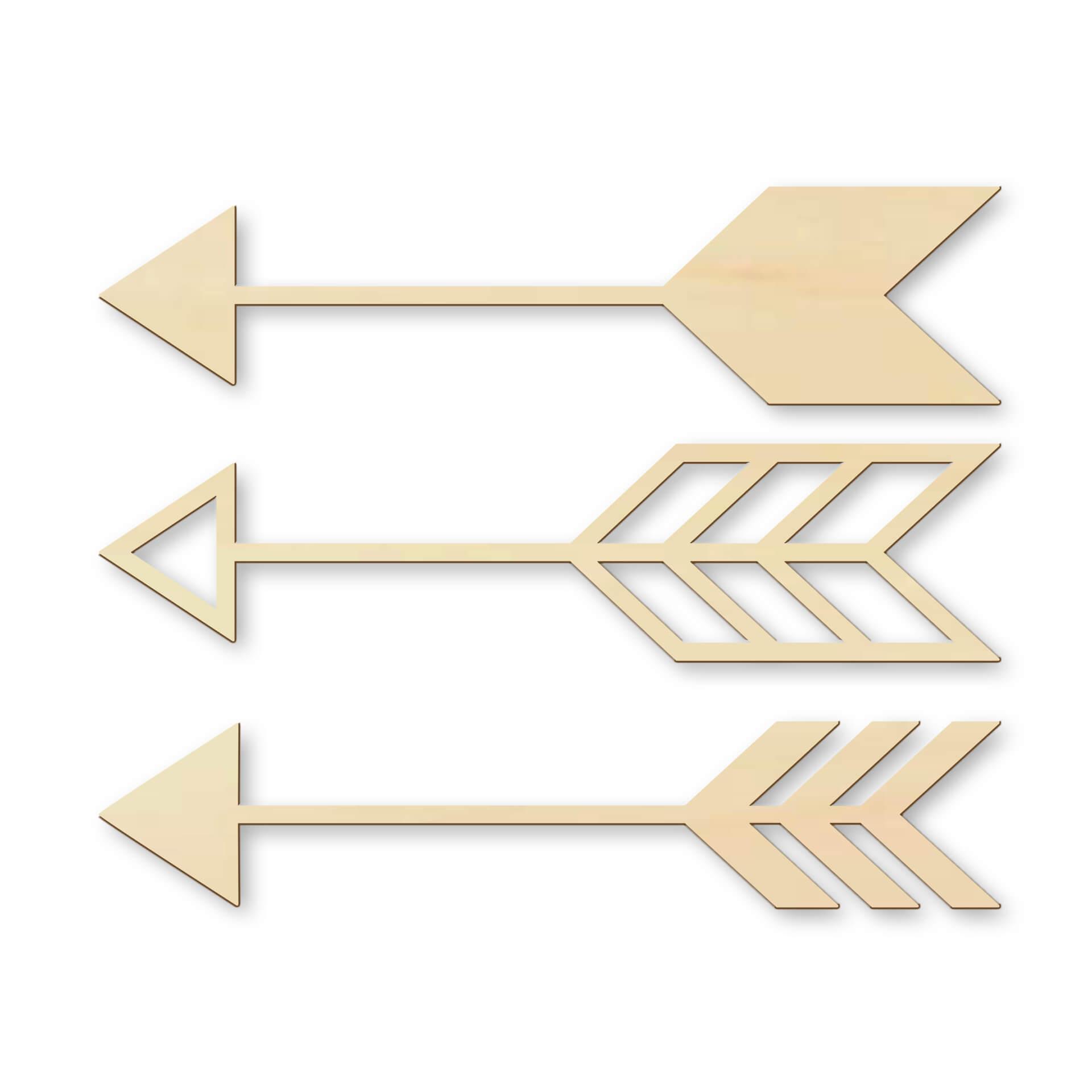 Álamo artístico de madera - flechas (set de 3)