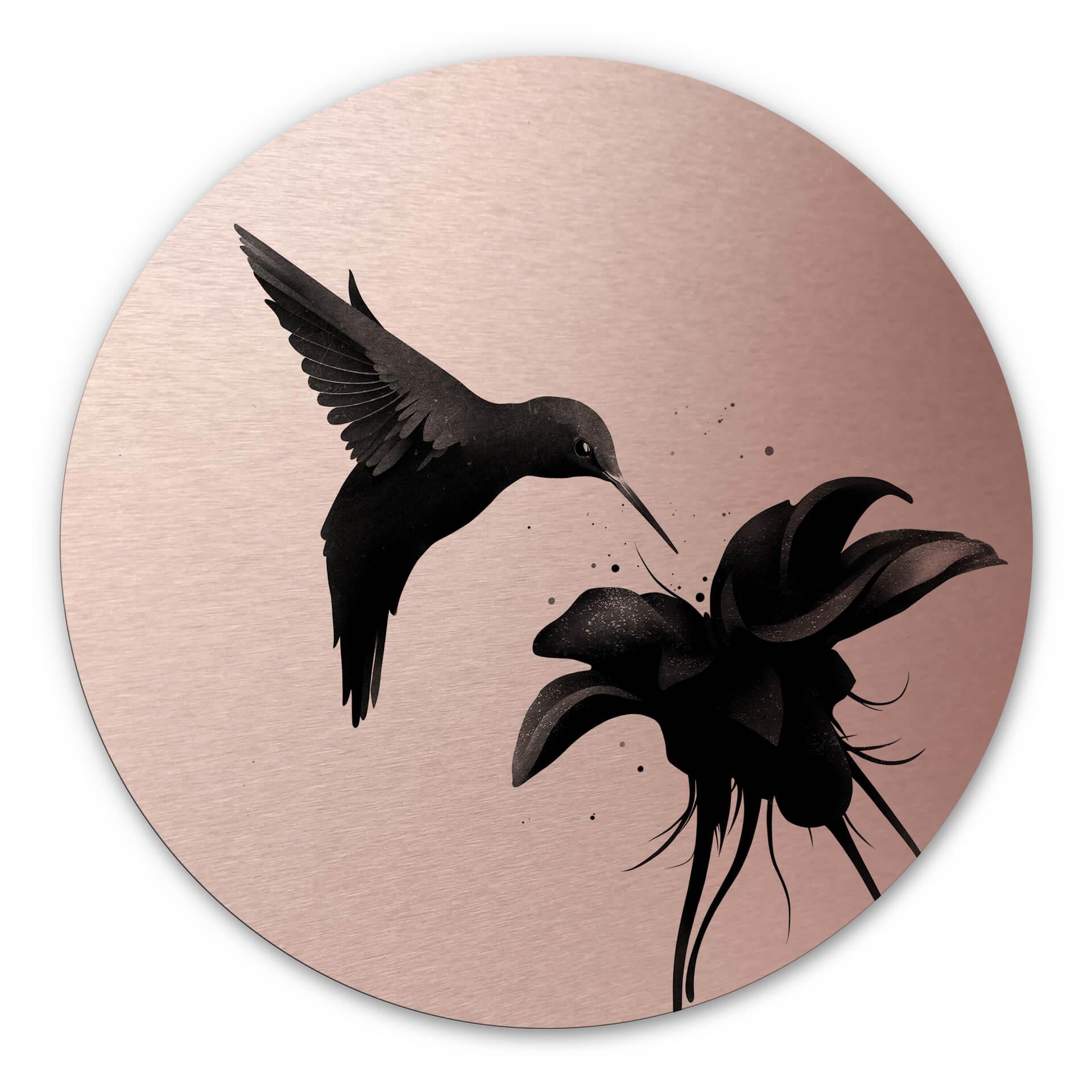 Alu-Dibond Rund Kobbereffekt - Ireland - Hummingbird – print på aluminium (Alu-Dibond)