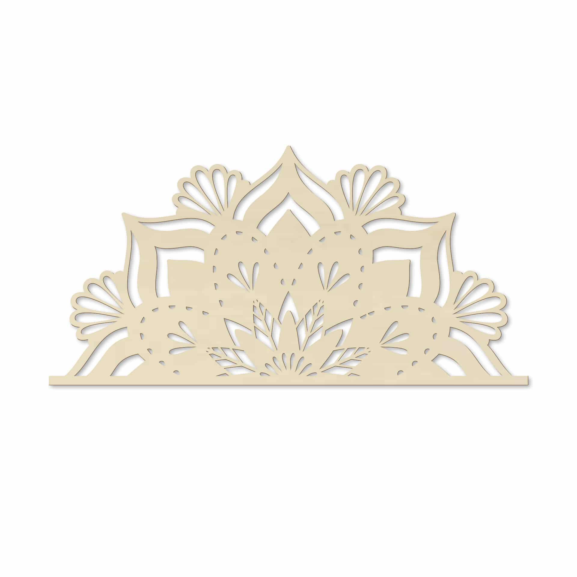 Decoración en madera de álamo - Mandala Floral Half