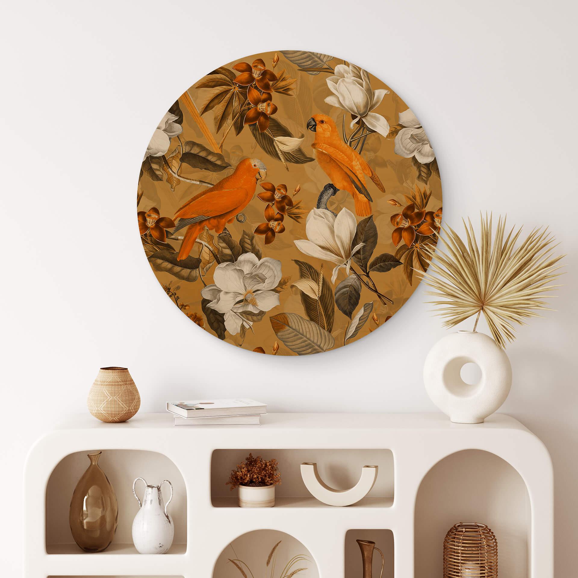 Obraz drewniany UN Designs - Tropical Ochre - Okrągły