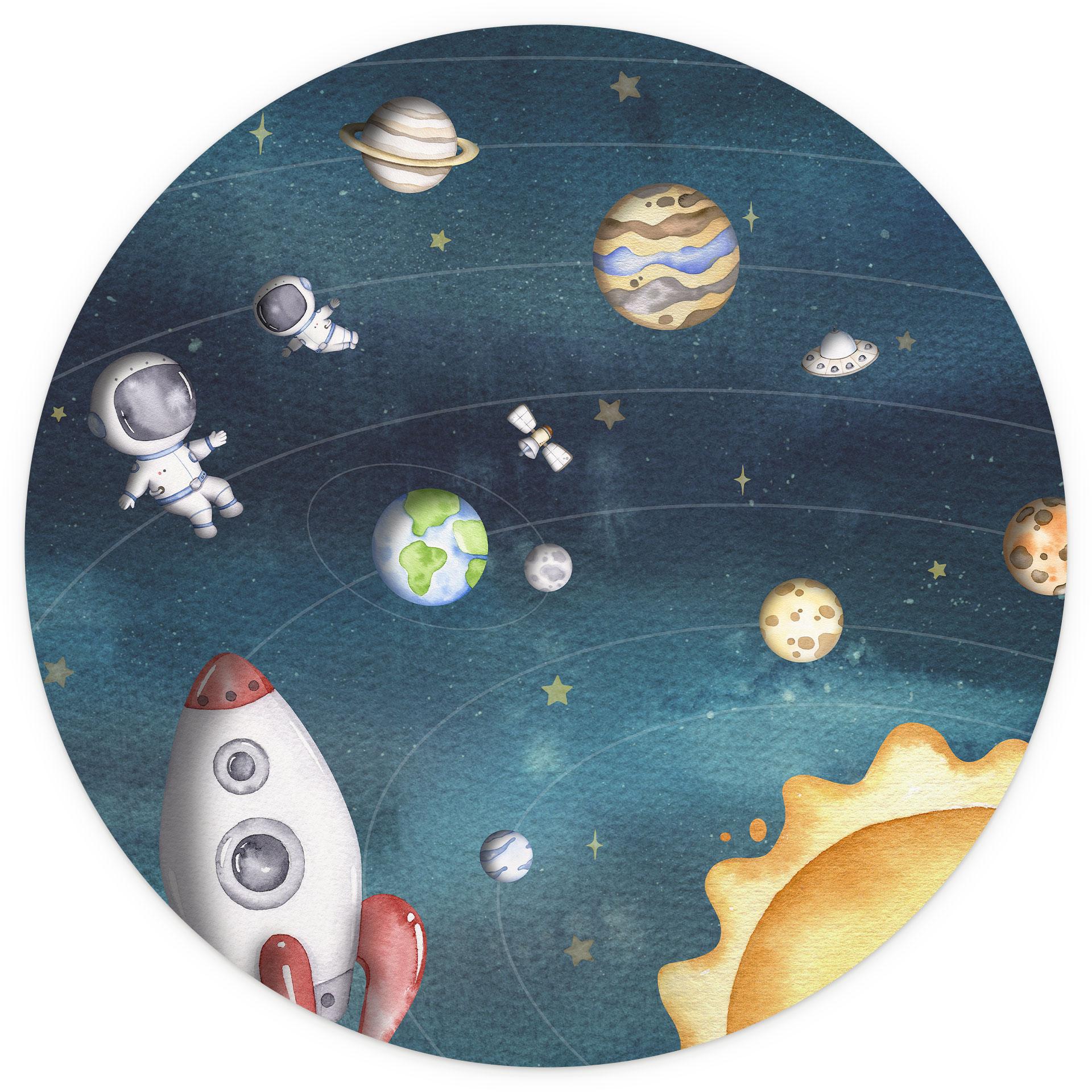 Behangcirkel Ruimteavontuur met astronauten - Oliver Robins - vliesbehang/zelfklevend vliesbehang
