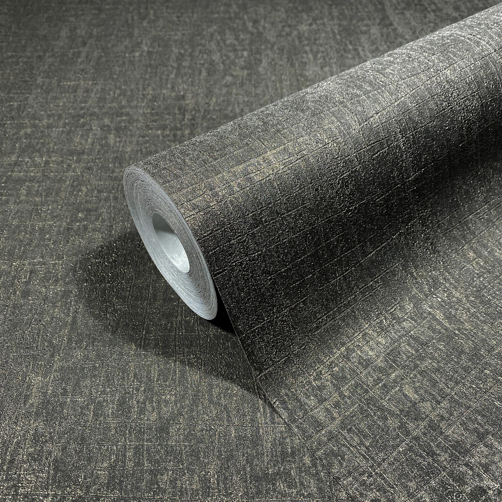 antraciet structuur behangpapier Loft Superior, goud
