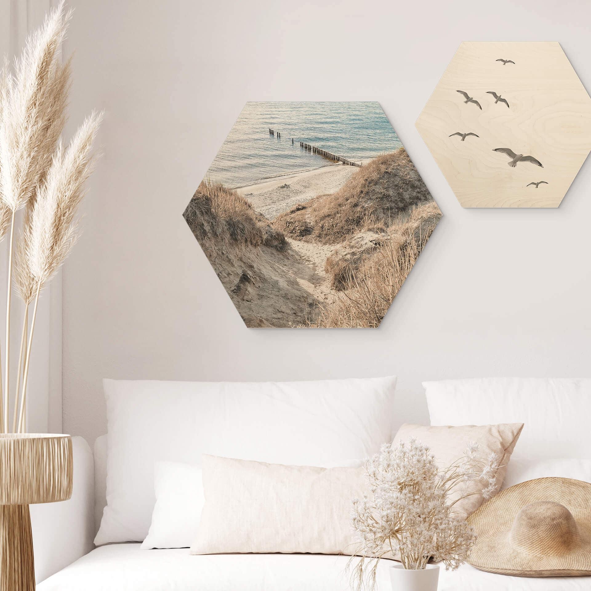 Hexagon Hout Uitzicht op Zee