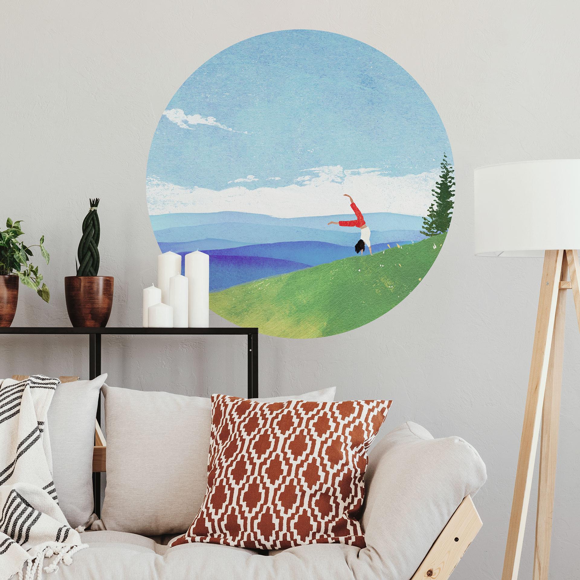 Wallsticker Fjälläng med utsikt - Rivers - Rund