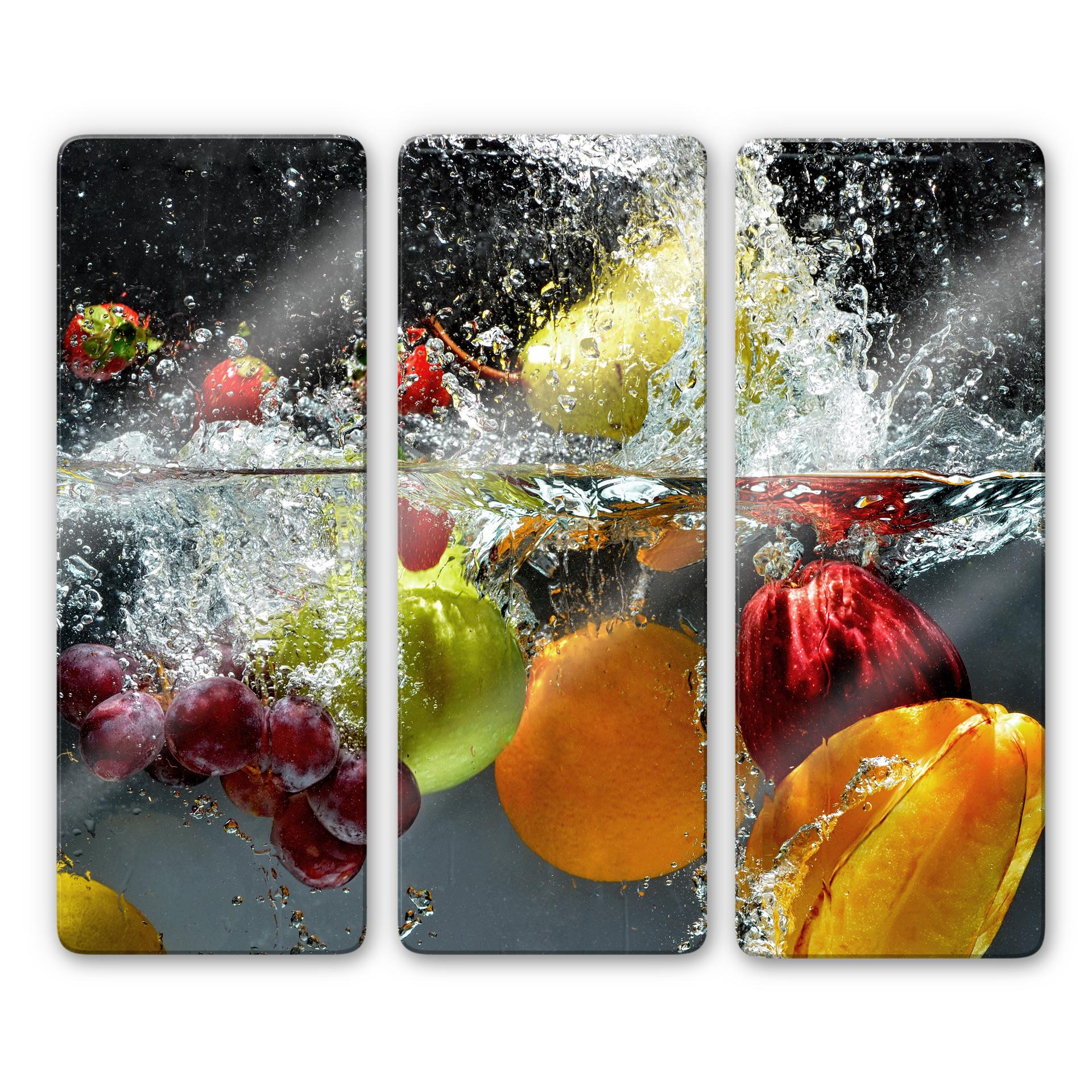 Tableau en verre - Fruits frais (tryptique)