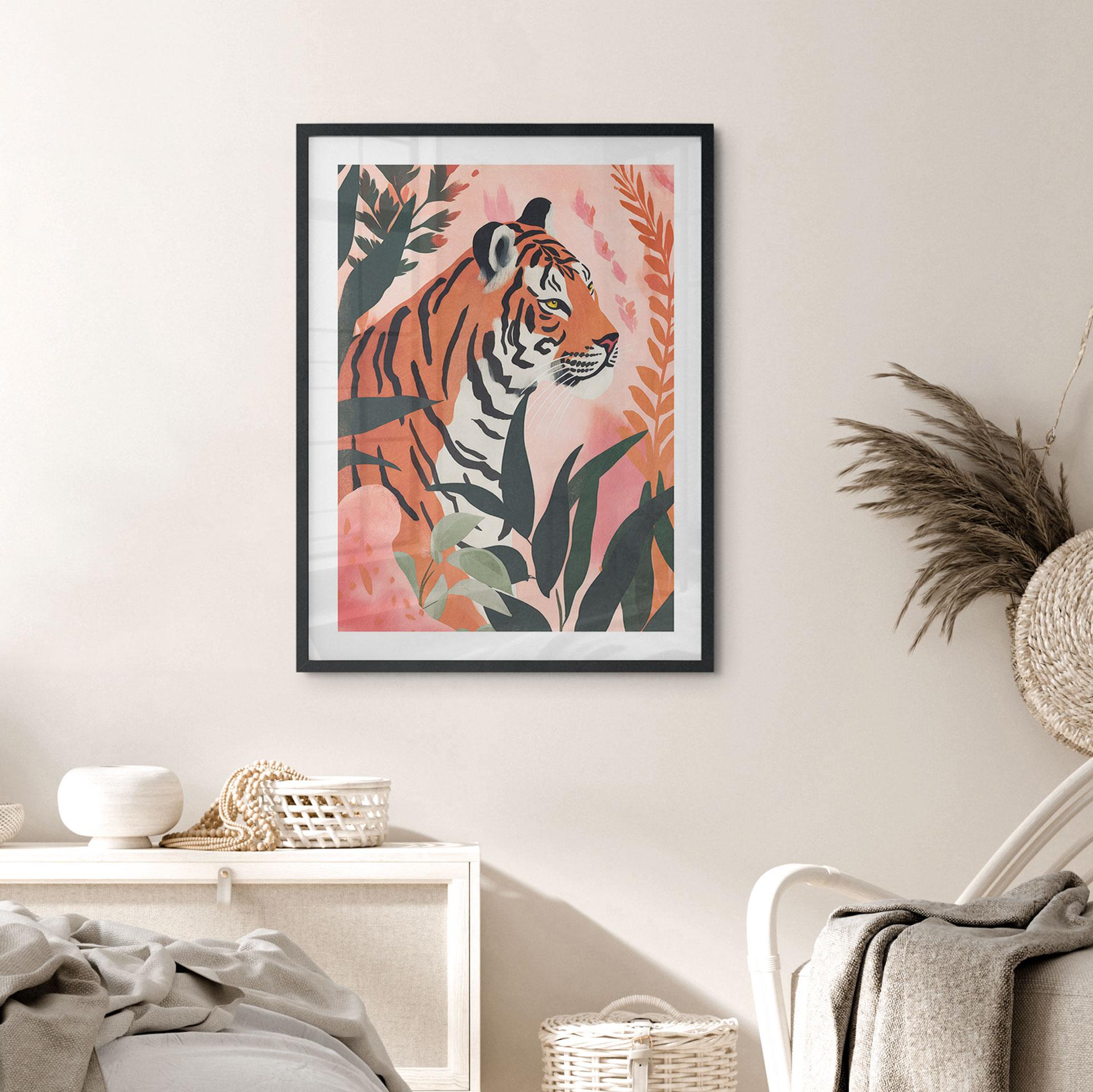 Plakat Tiger i en lyserød jungle - Treechild
