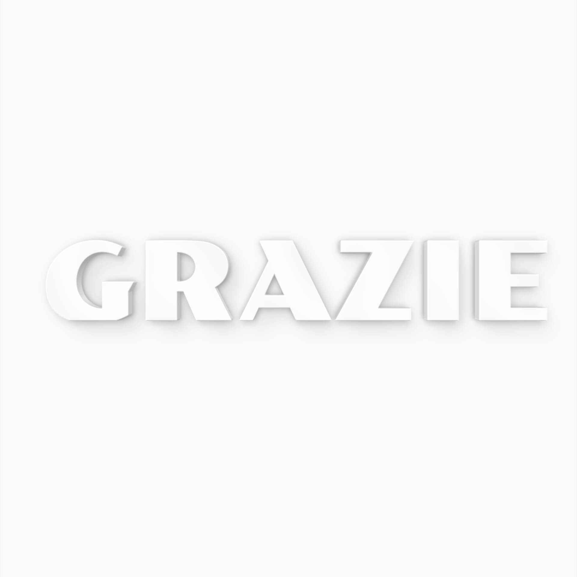 Scritta 3D Grazie