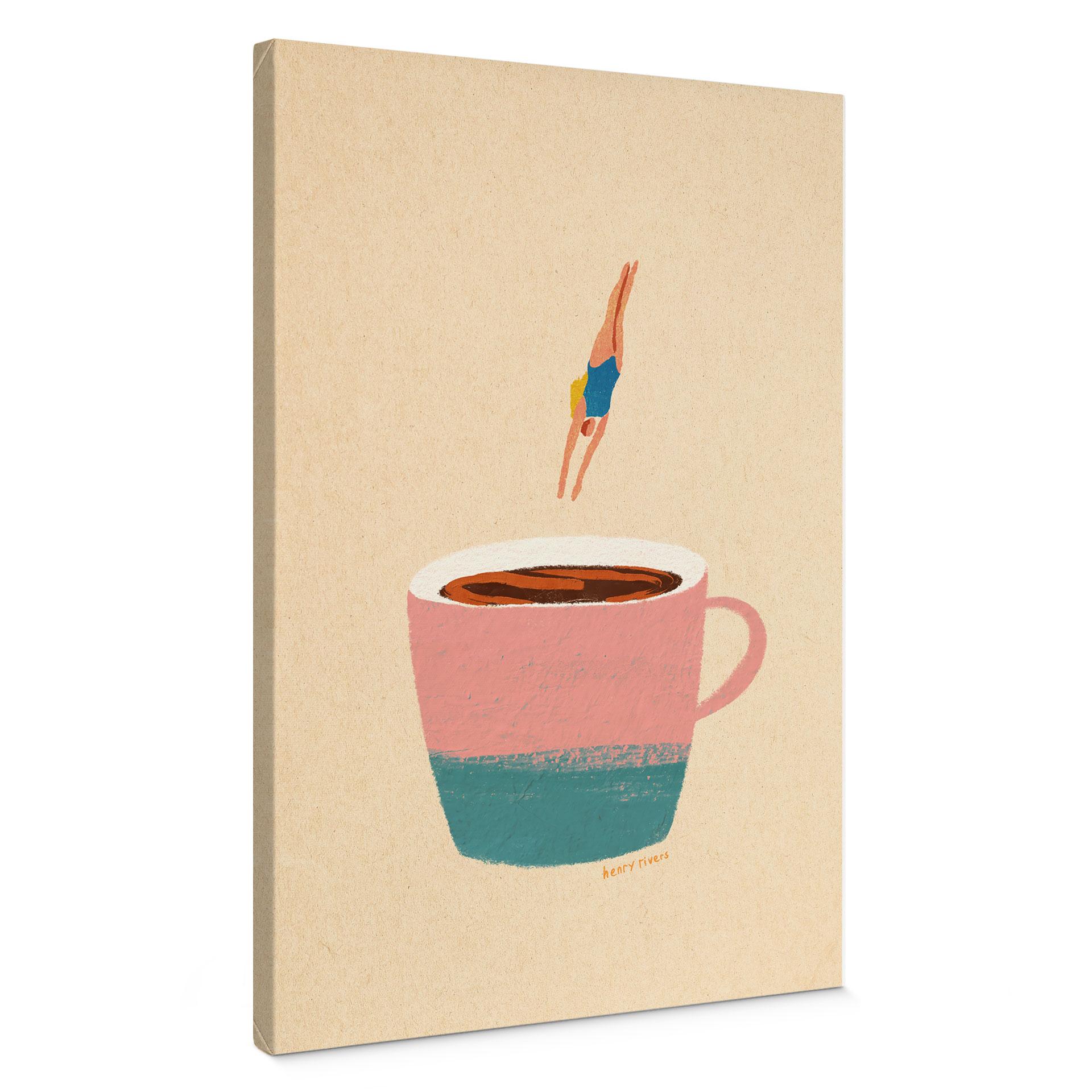 Canvas schilderij Duik in de koffie - Rivers
