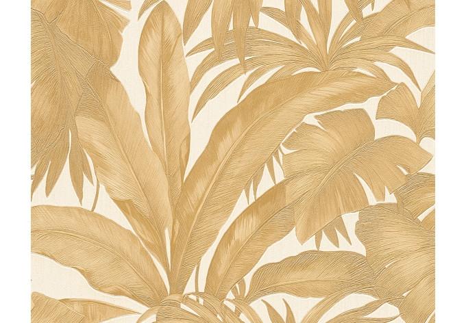 Versace wallpaper Vliestapete Giungla Palmentapete gold, creme