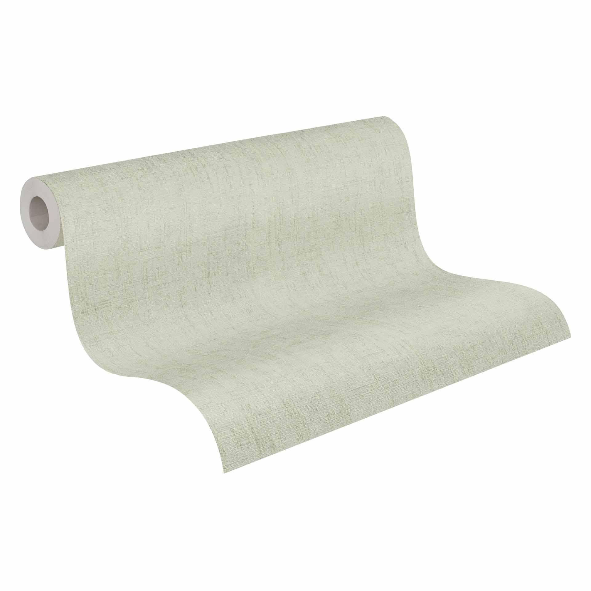 Textuurbehang textiel look lichtgroen - discreet Vliesbehang modern
