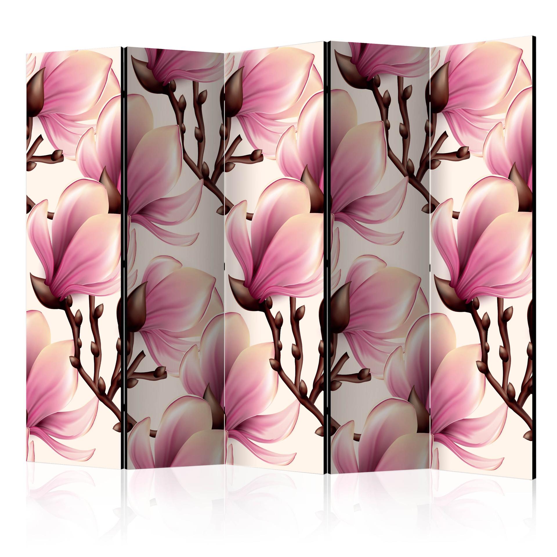 Divisorio per sala - Magnolie in fiore, 3 pezzi