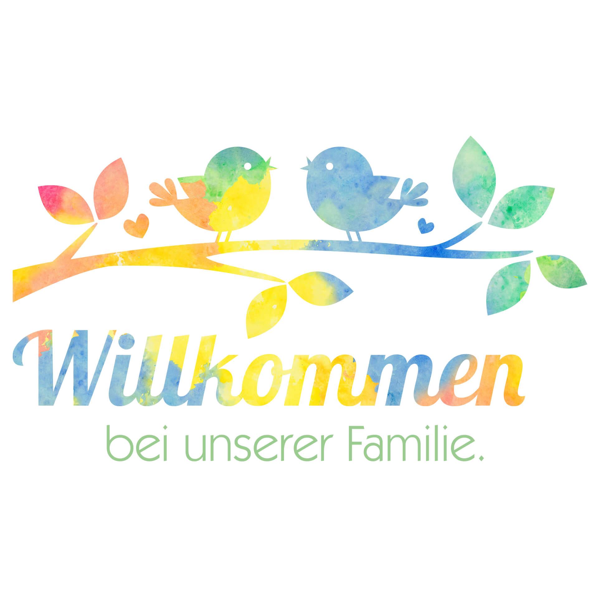 Wandtattoo Aquarell - Willkommen bei unserer Familie