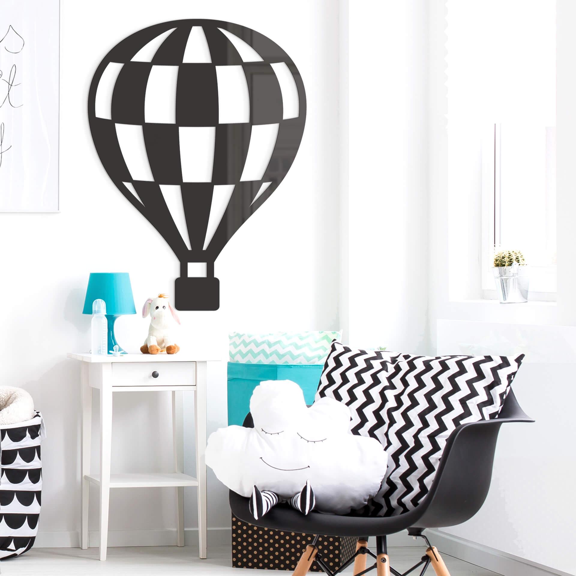 Decoración acrílica globo aerostático a cuadros