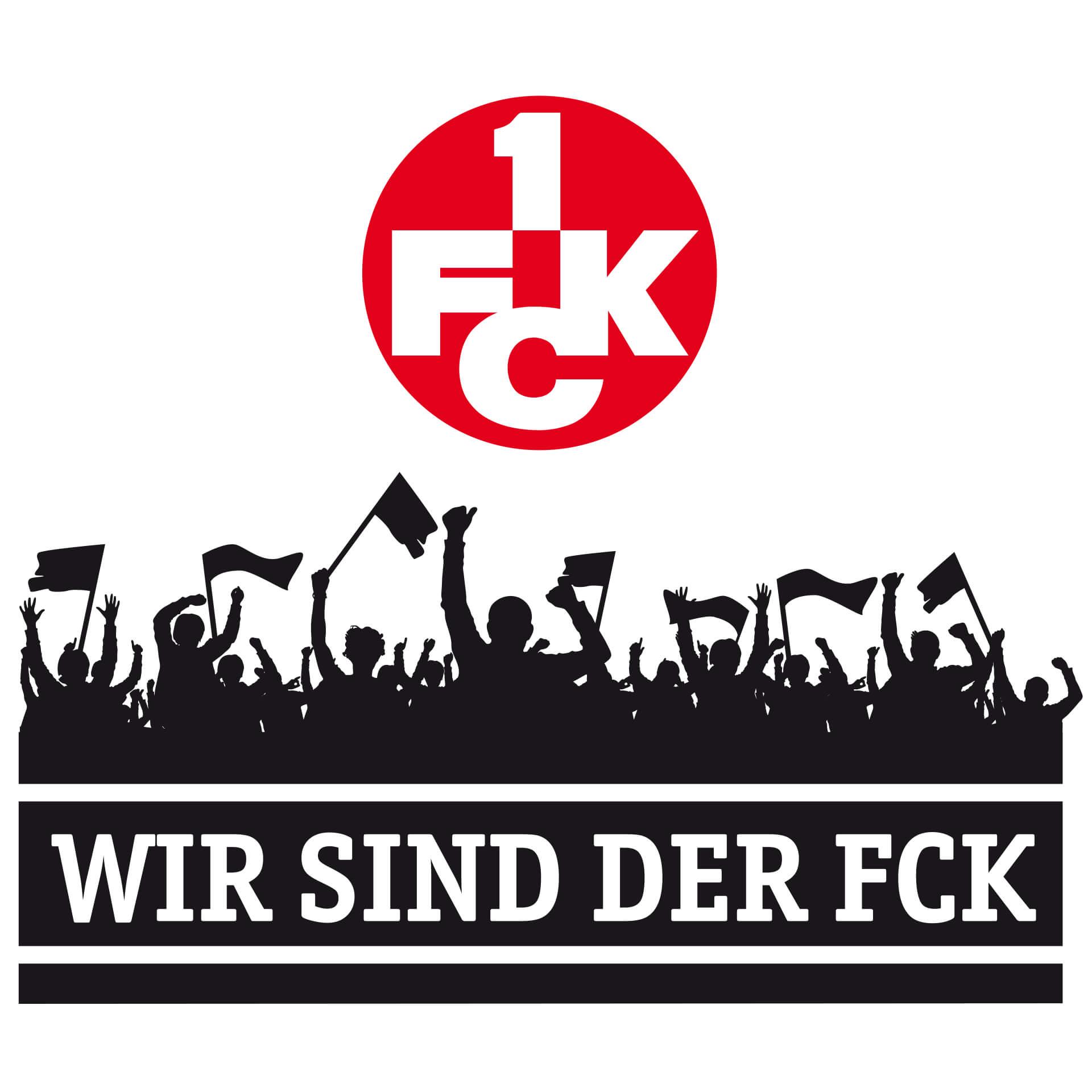 Wandtattoo Wir sind der FCK mit Logo farbig