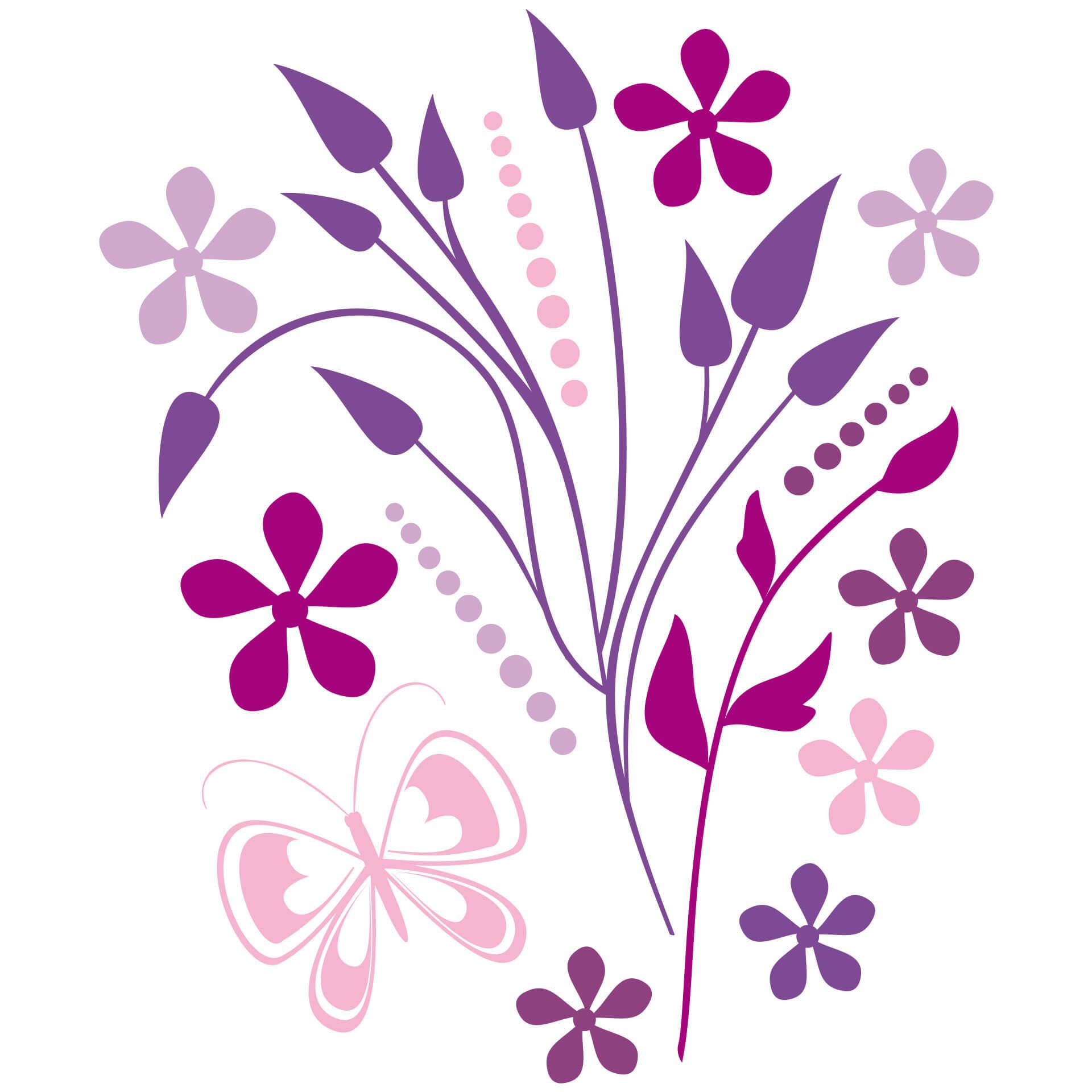 Muursticker Fladderend Violet