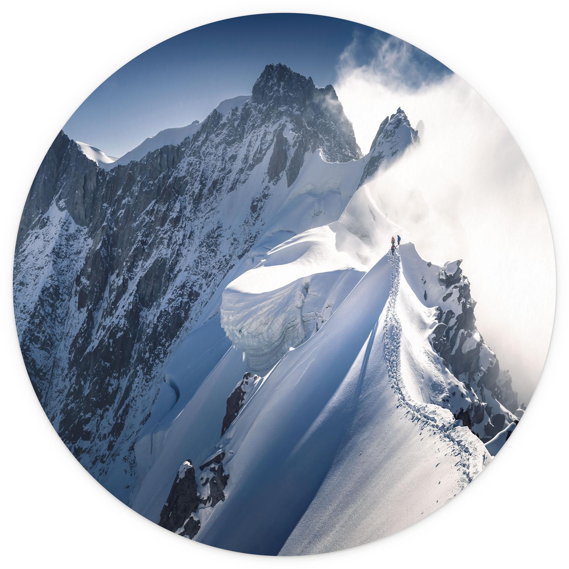 Berg Fotobehang - Mont Blanc top - Nienartowicz - Rond - zelfklevend/niet-geweven