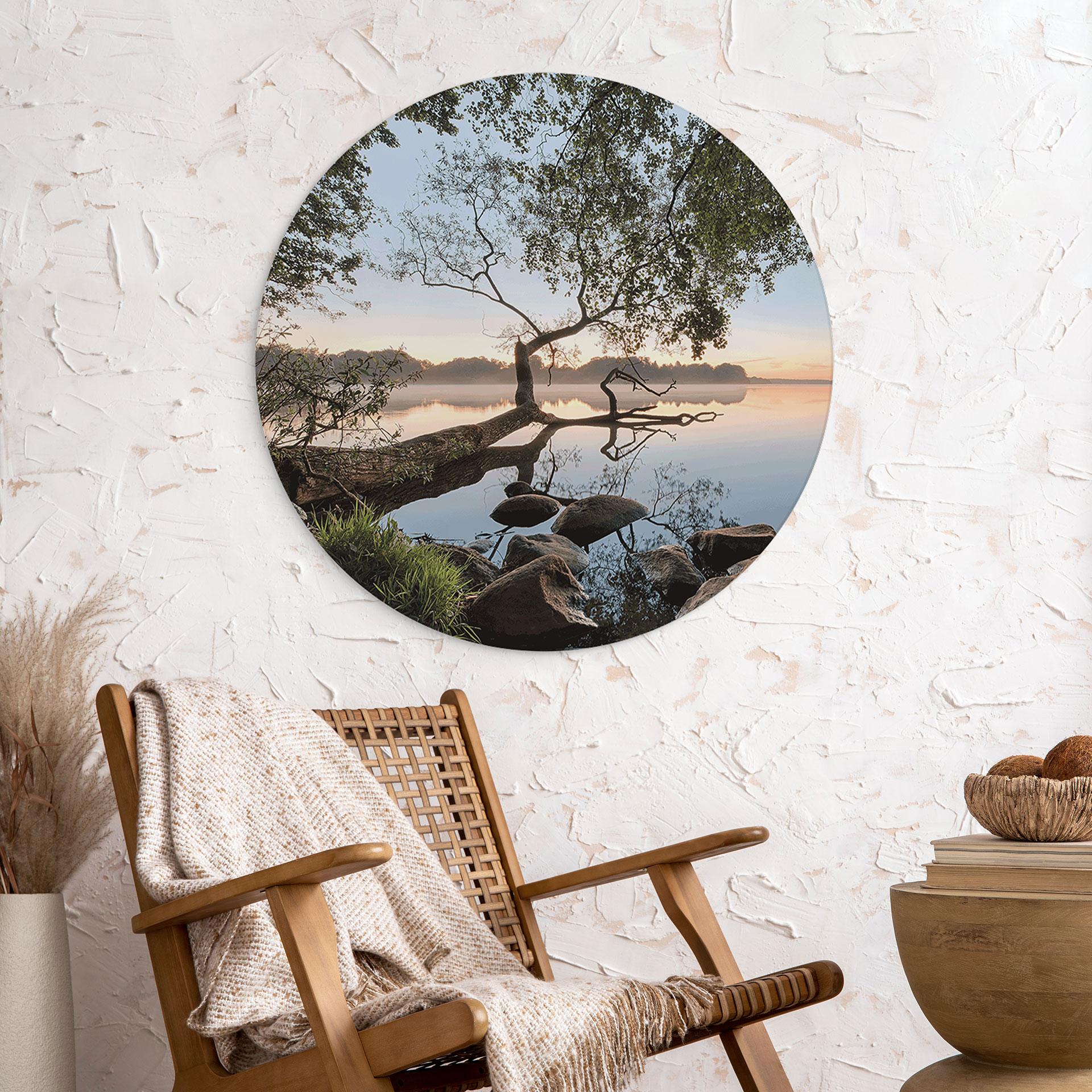 Wandbild Blick auf den See - Alu-Dibond Rund - Keller