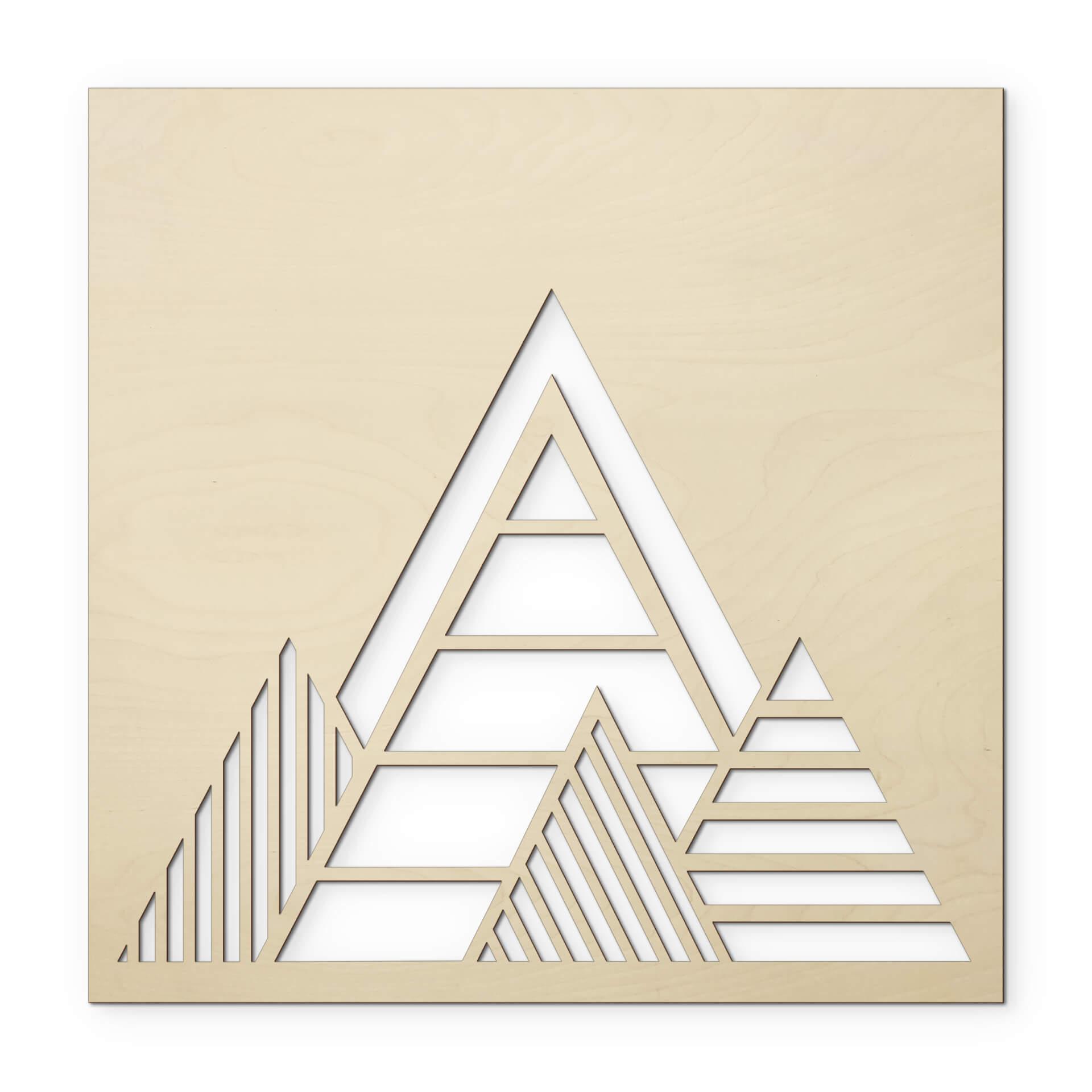 Wanddecoratie Populierenhout Geometrical Mountains