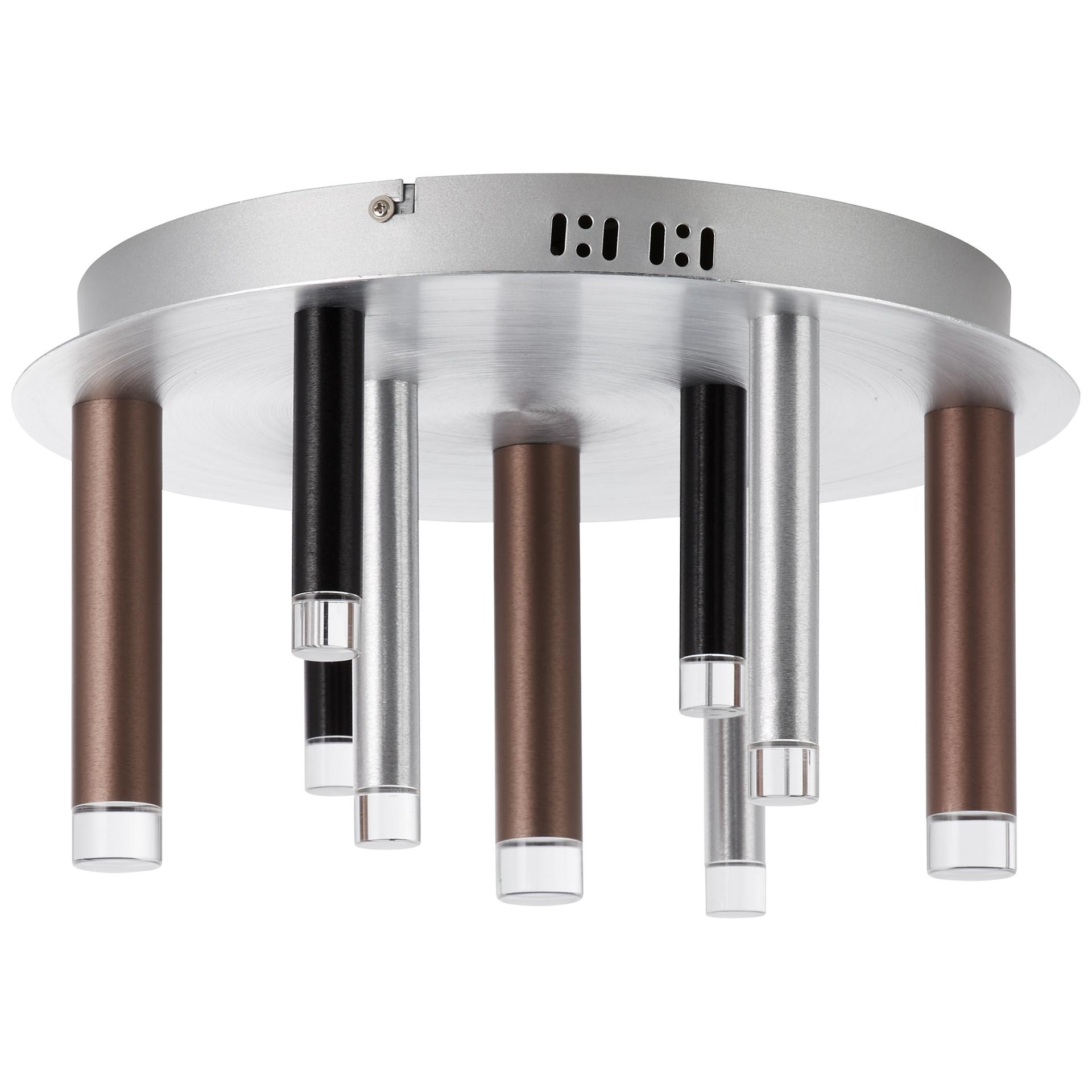 Deckenleuchte Eddy, braun, 21,5 x 40 cm, Metall Deckenlampe, dimmbar