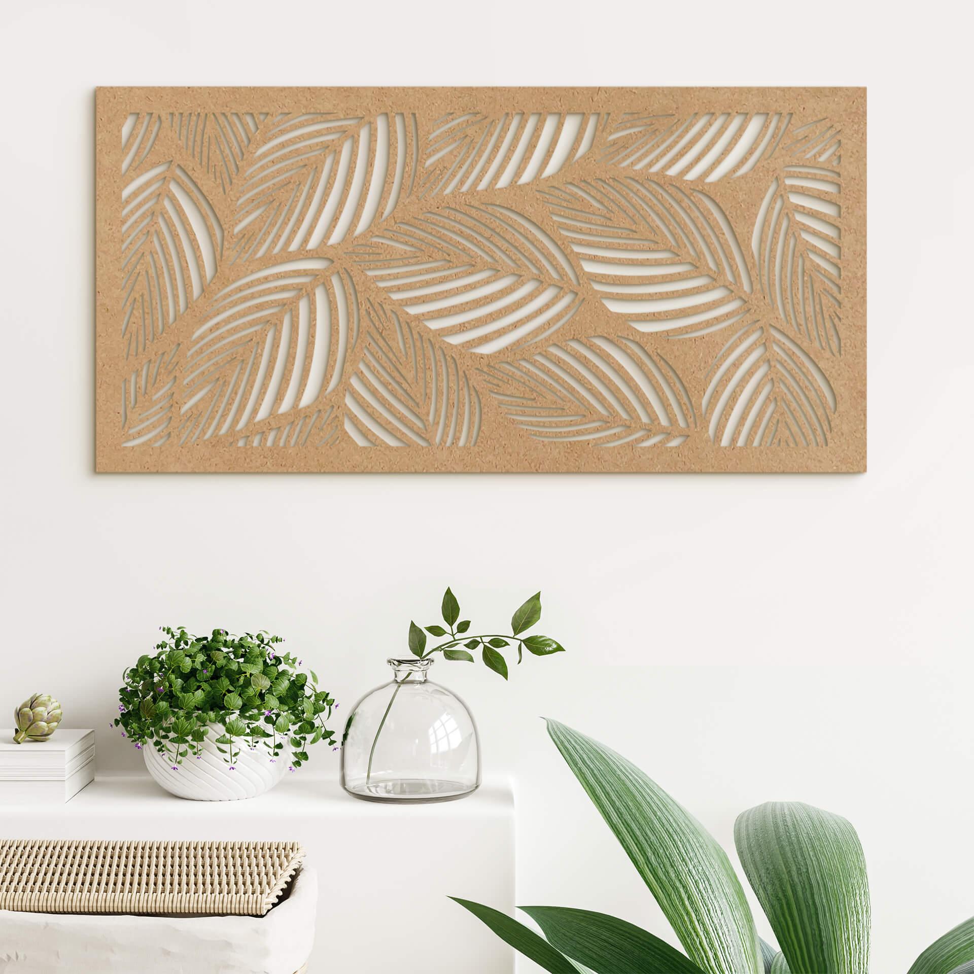 Decoración en madera hojas de haya - MDF naturaleza