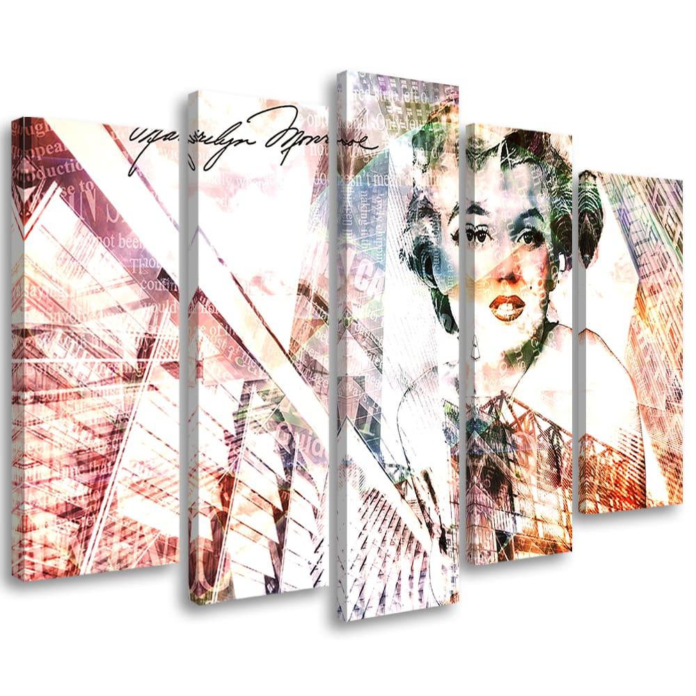 Lærredstryk 5 styk, Marilyn Monroe