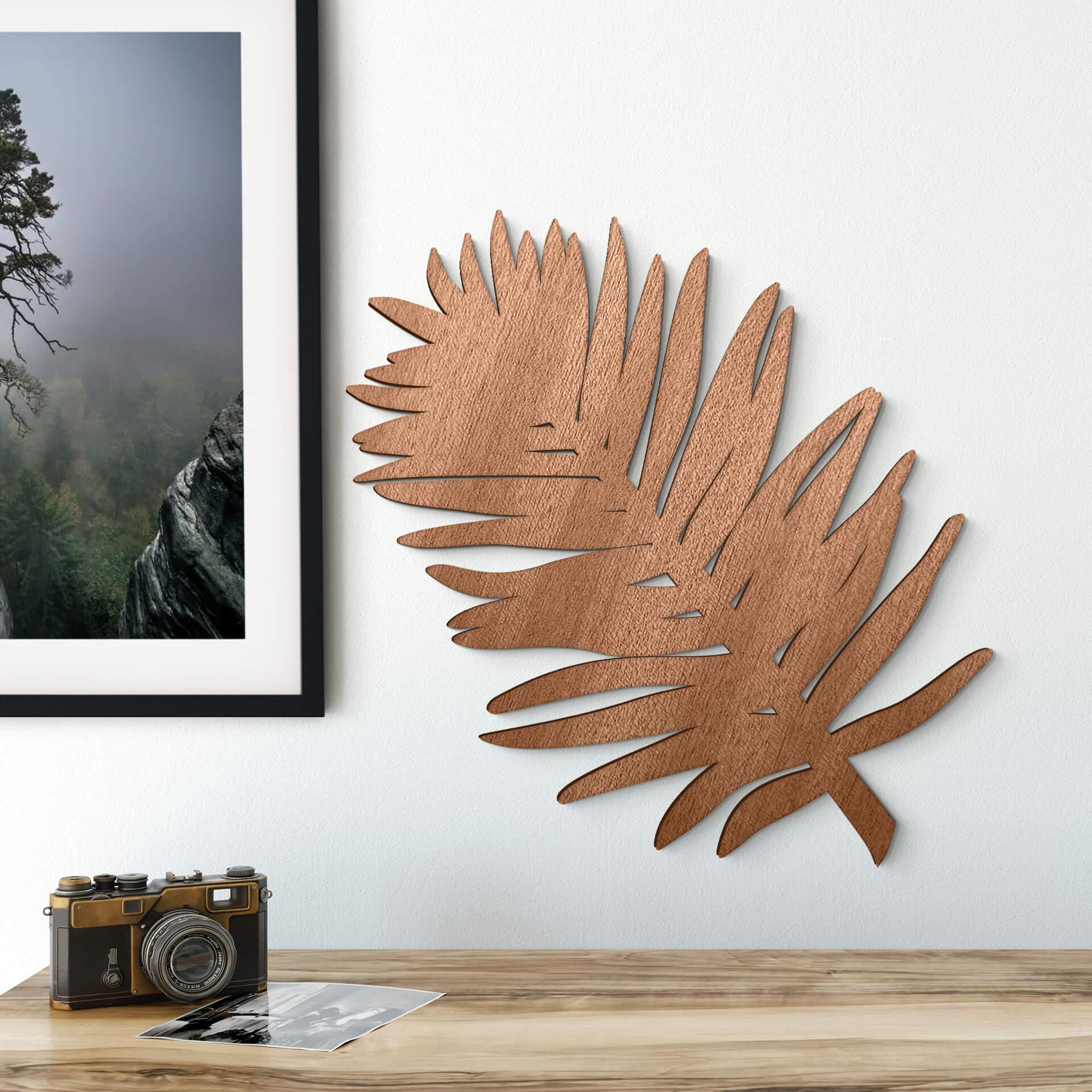 Trækunst Mahogni - Palmeblad