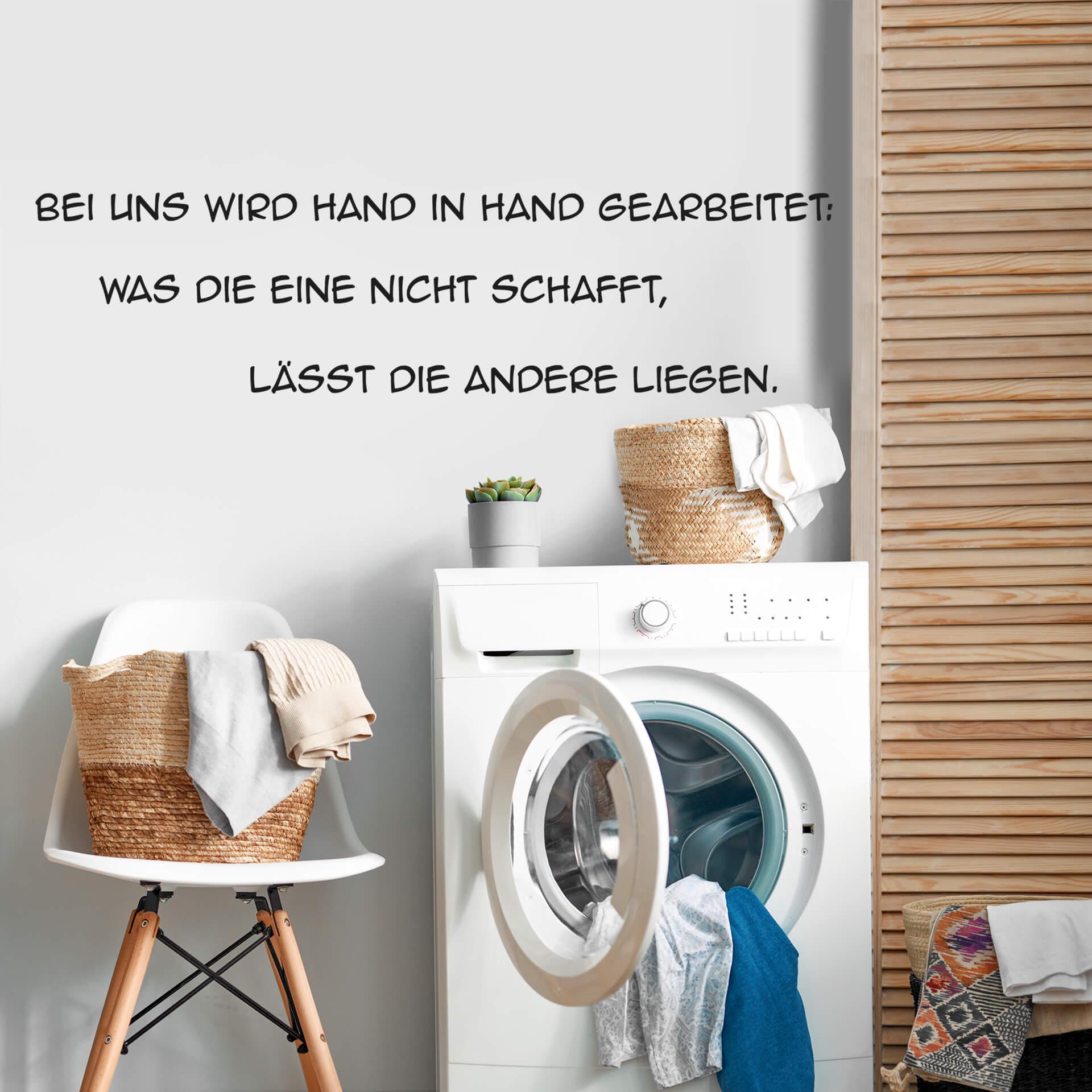Wandtattoo Bei uns wird Hand in Hand gearbeitet...
