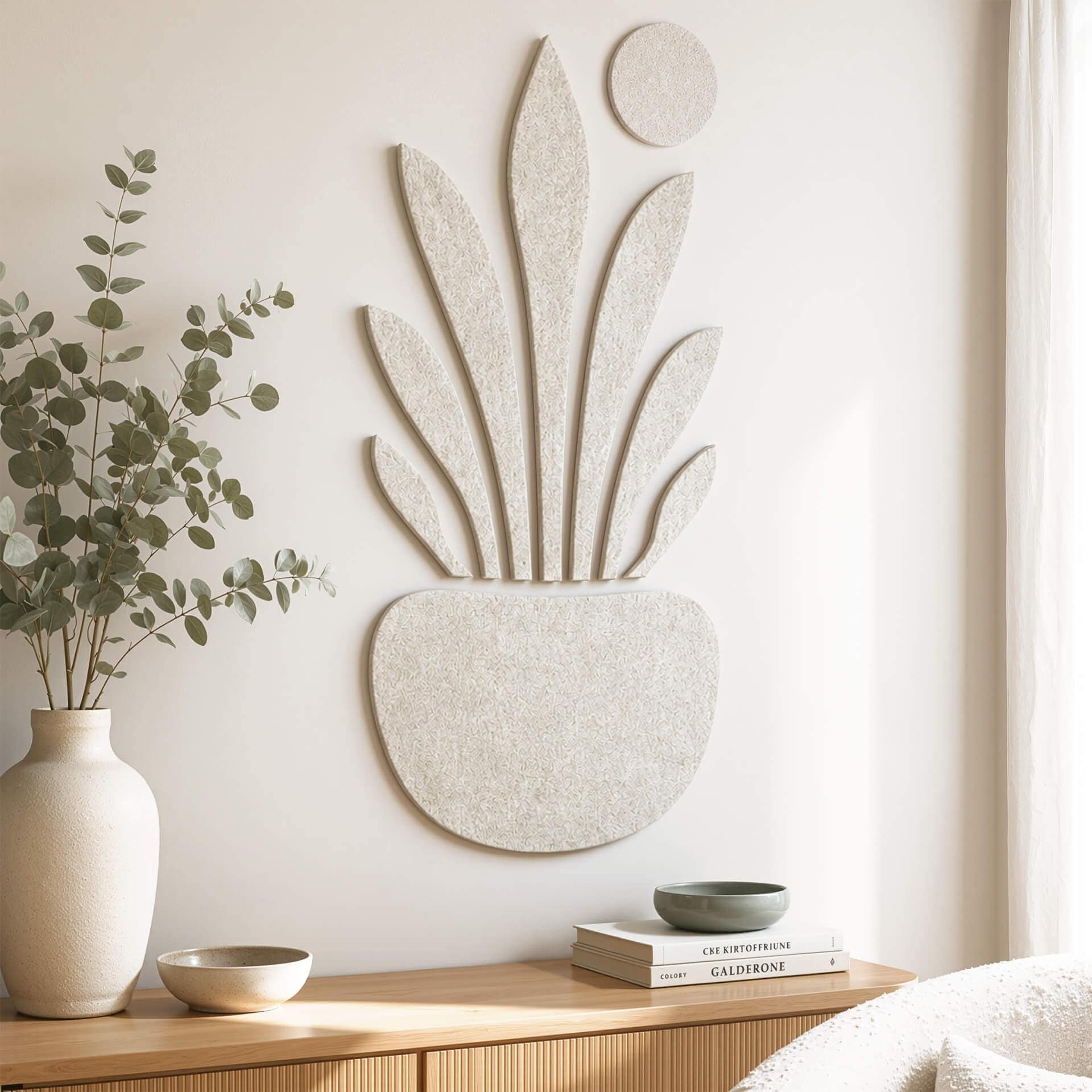 Decori in feltro - Pianta in vaso con funzione acustica