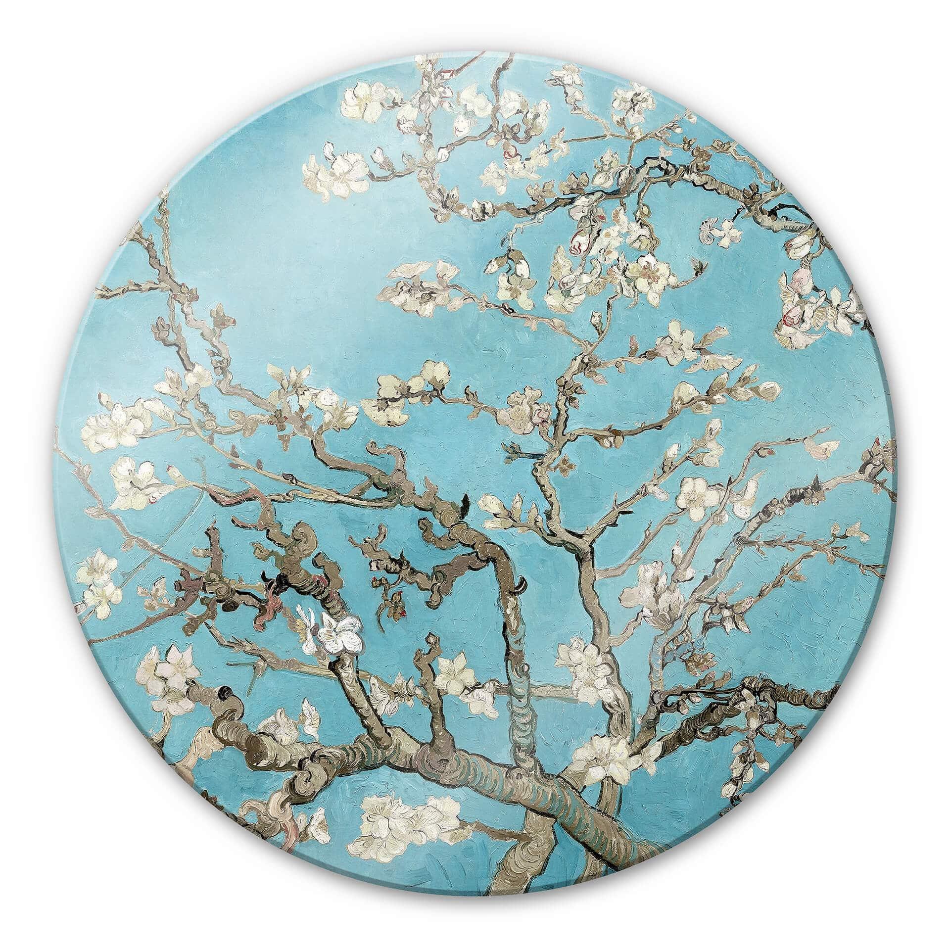 Glasschilderij rond van Gogh - Amandelbloesem