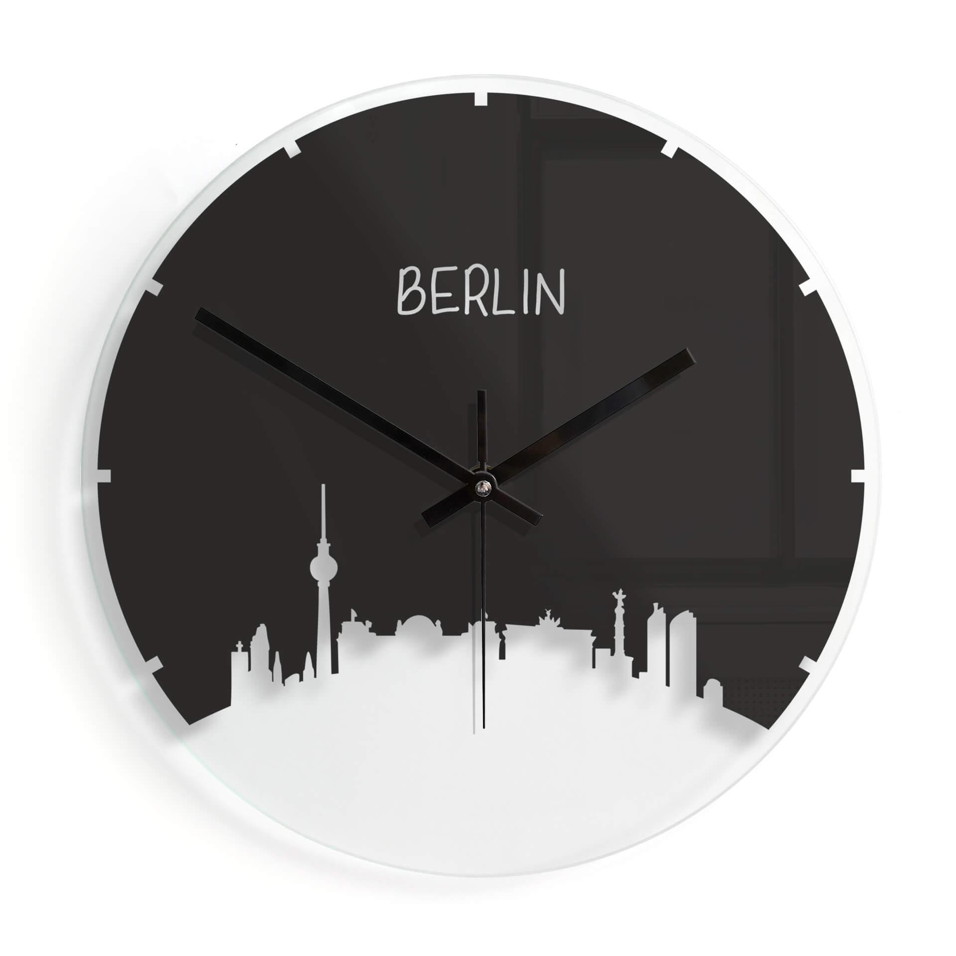 Horloge murale en verre - Skyline Berlin