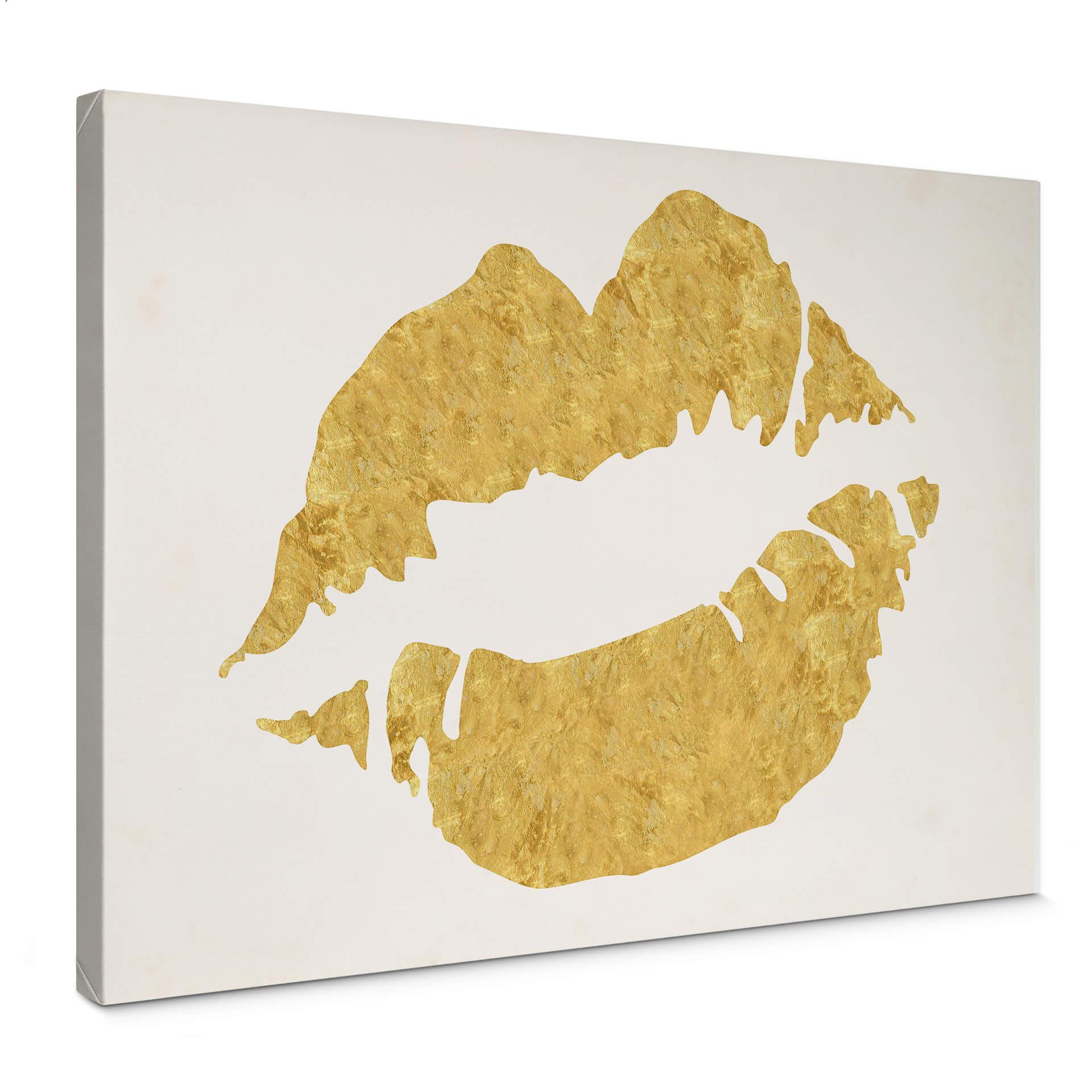 Tableau sur toile - Gold Lips