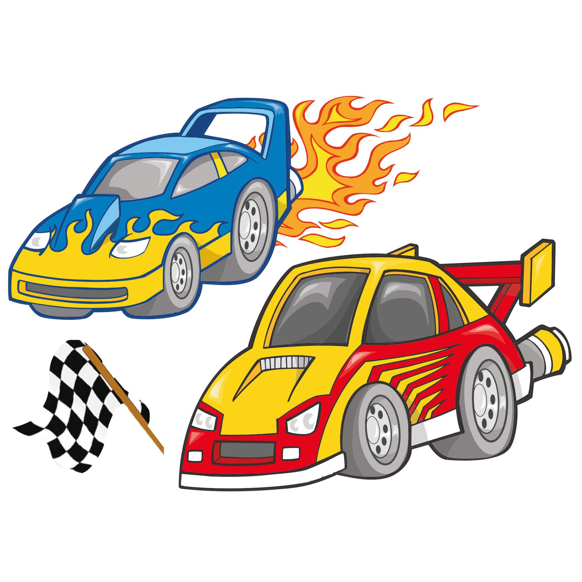 Muurstickers Race Auto Set