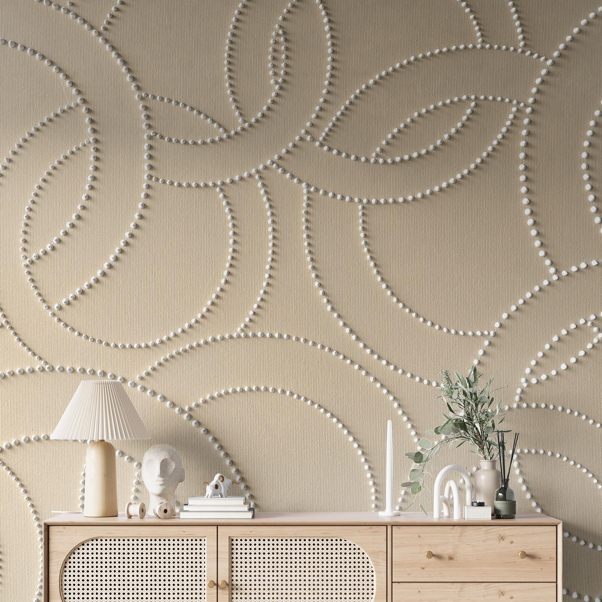 Abstrakte ringe beige | Geometrisk Fototapet - Grande