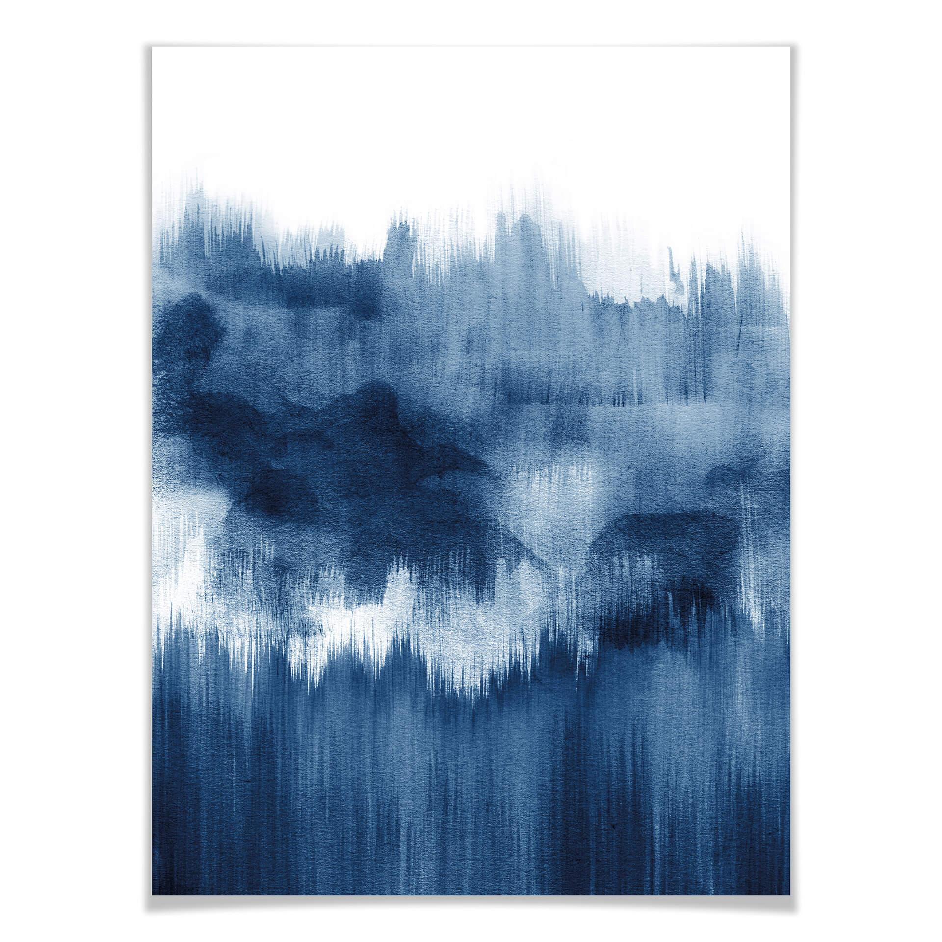Poster Nouveauprints - Watercolour Brush Strokes (blau)
