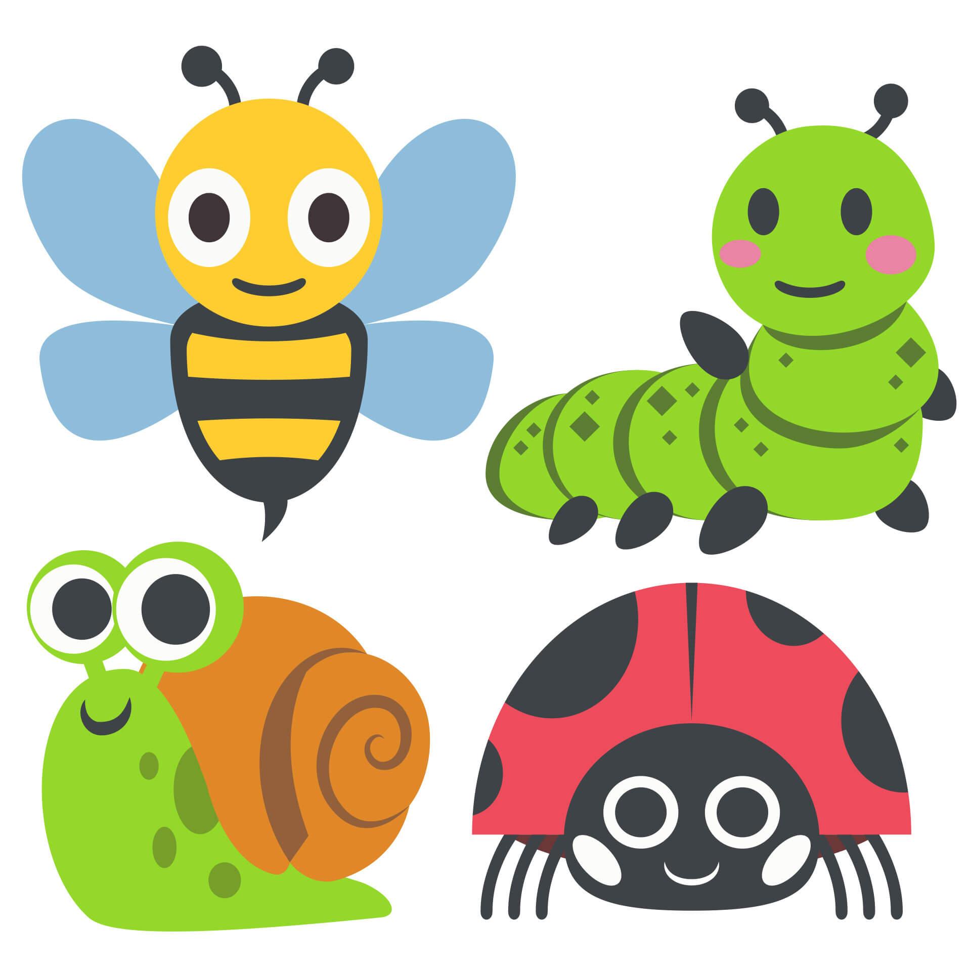 Wandtattoo Emoji Niedliche Insekten