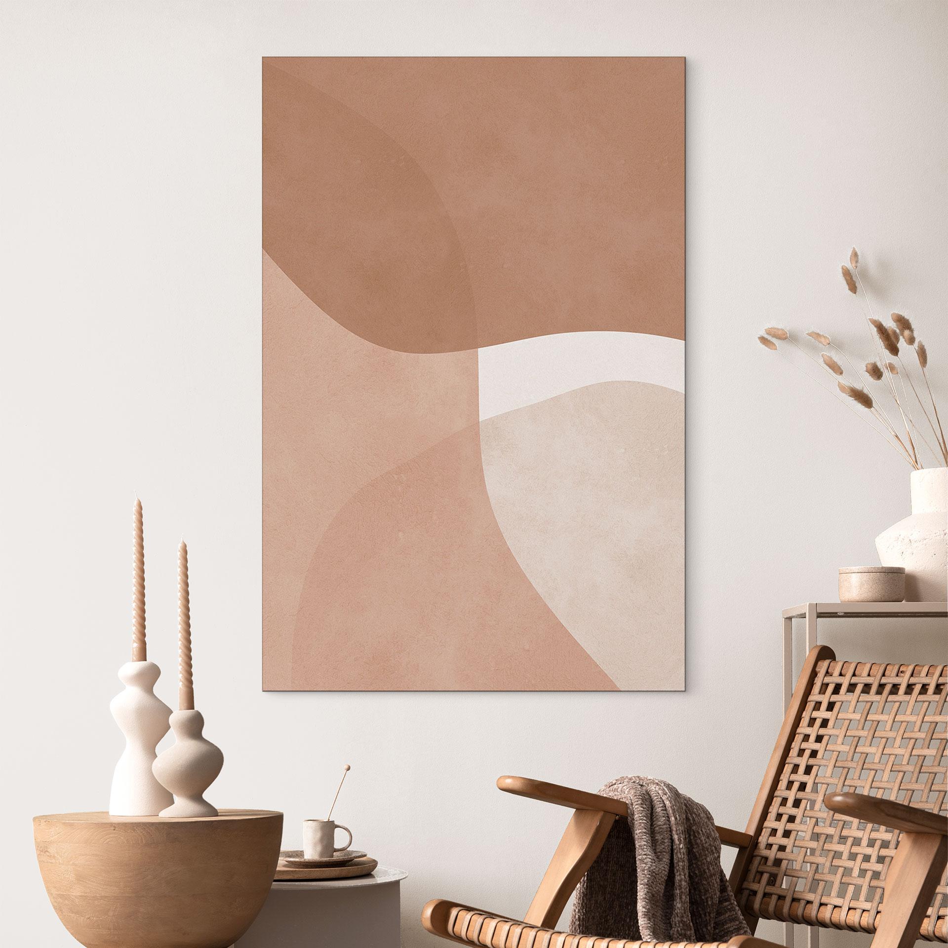 Billede Boho akvarelformer i brune toner - Costa – print på aluminium (Alu-Dibond)