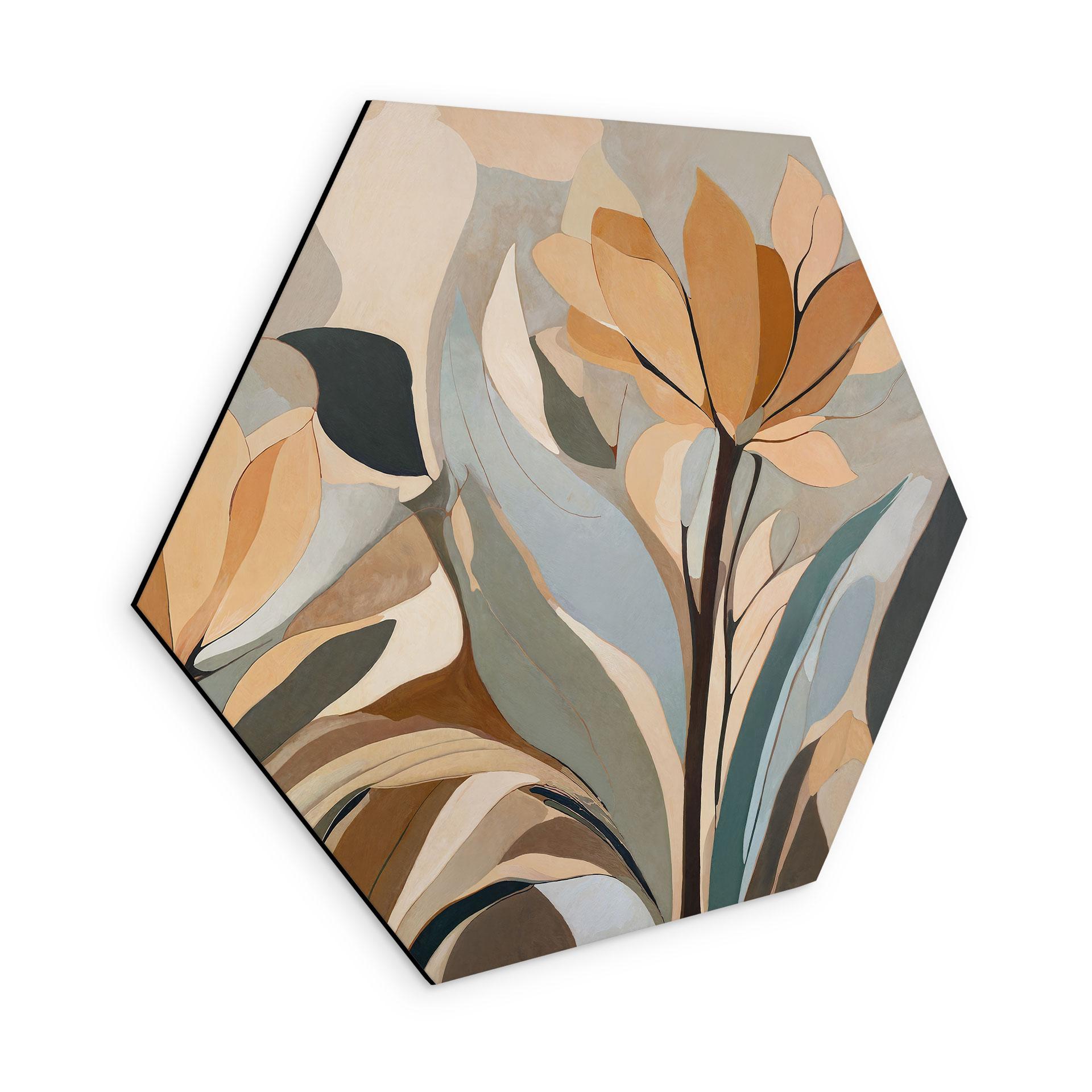 Esagono Stampa per Pareti Emil's Bloom - Fiori Astratti - Sir Edward x Grigory Gladarev - Alu-Dibond