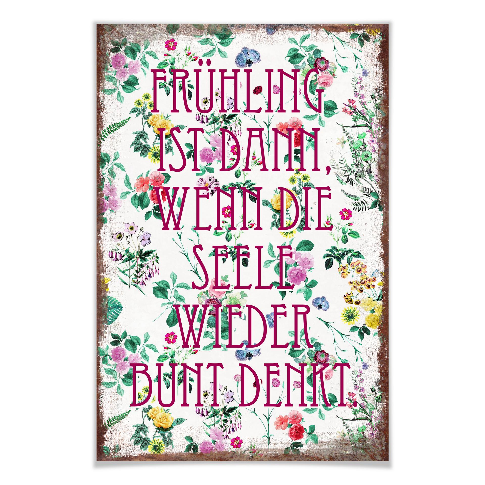 Poster Frühling ist dann, wenn man wieder bunt denkt