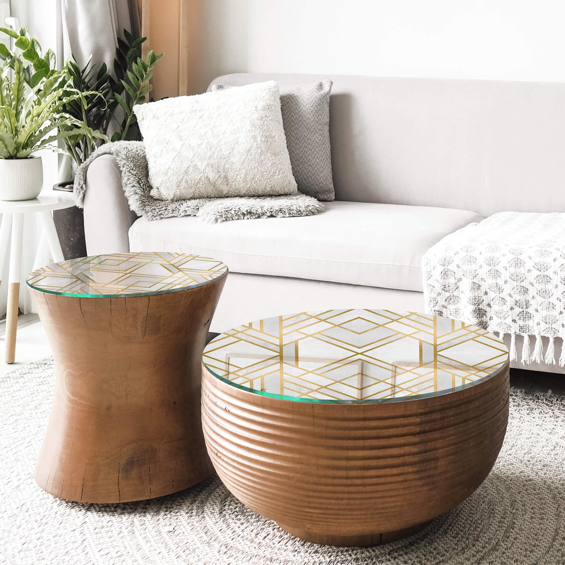 Ripiano in vetro Fredriksson - Art-Deco: oro
