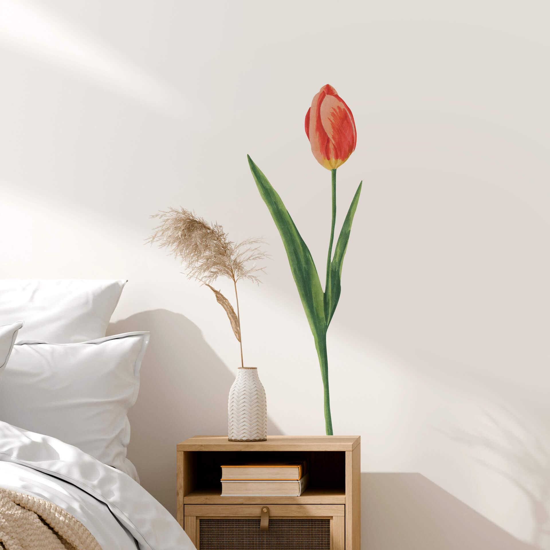 Muursticker Rode Tulp
