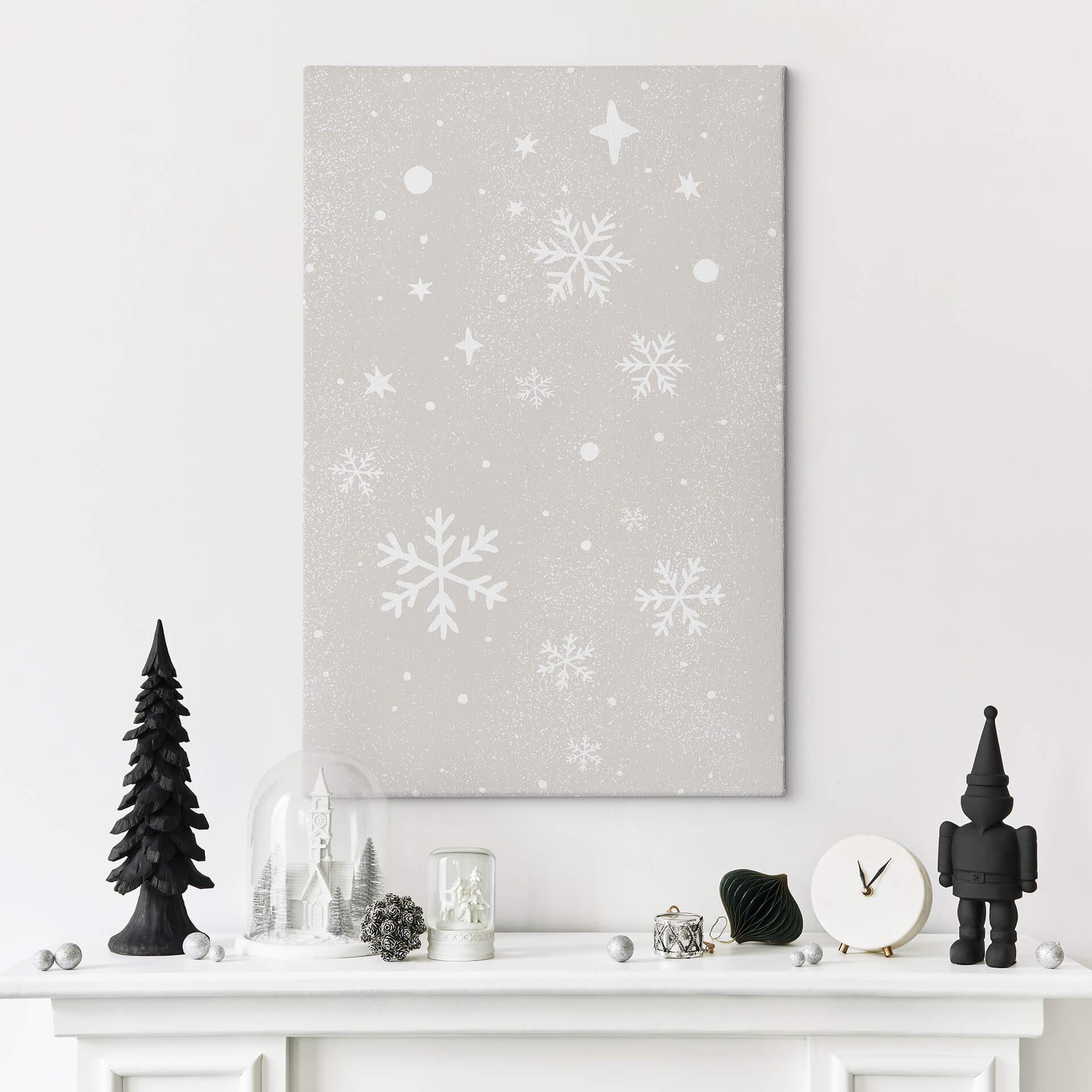 Lærredsprint - Orara Studio - Golden Snowflakes