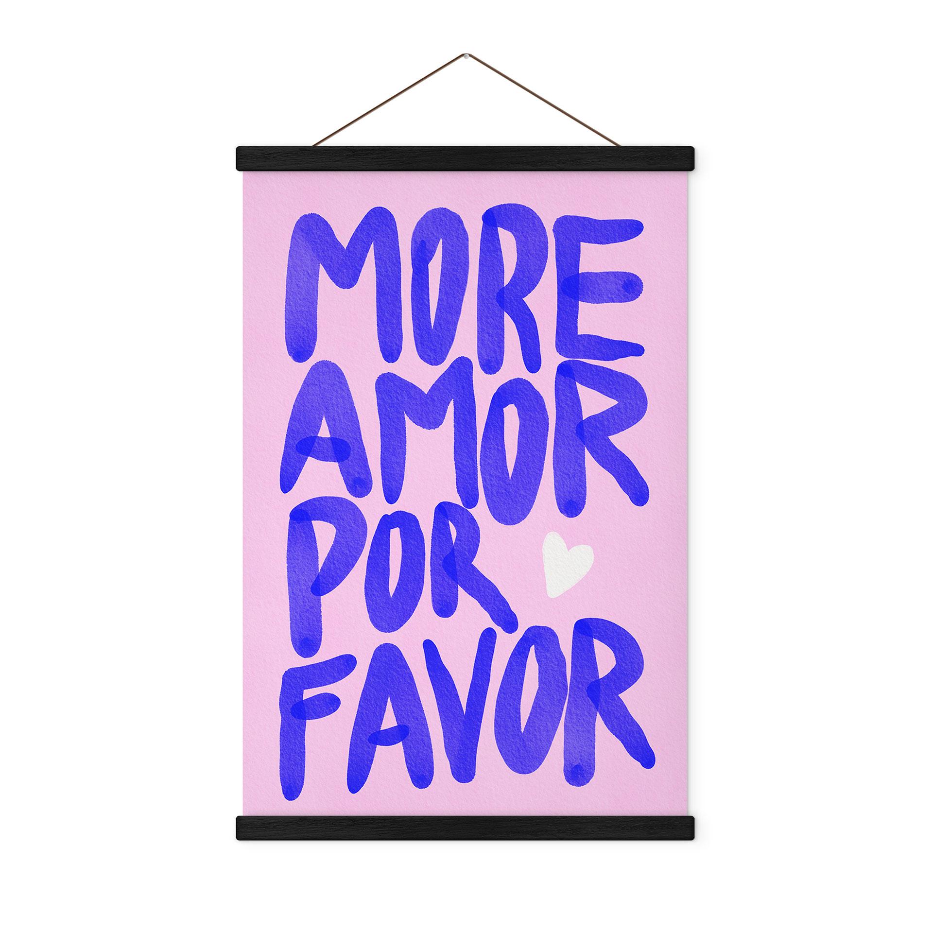 Tekstil plakat More amor por favor - Bloom