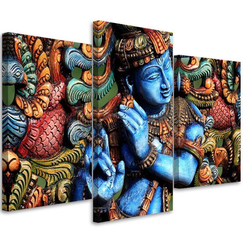 3 stykke lærredstryk, Buddha Zen Religion