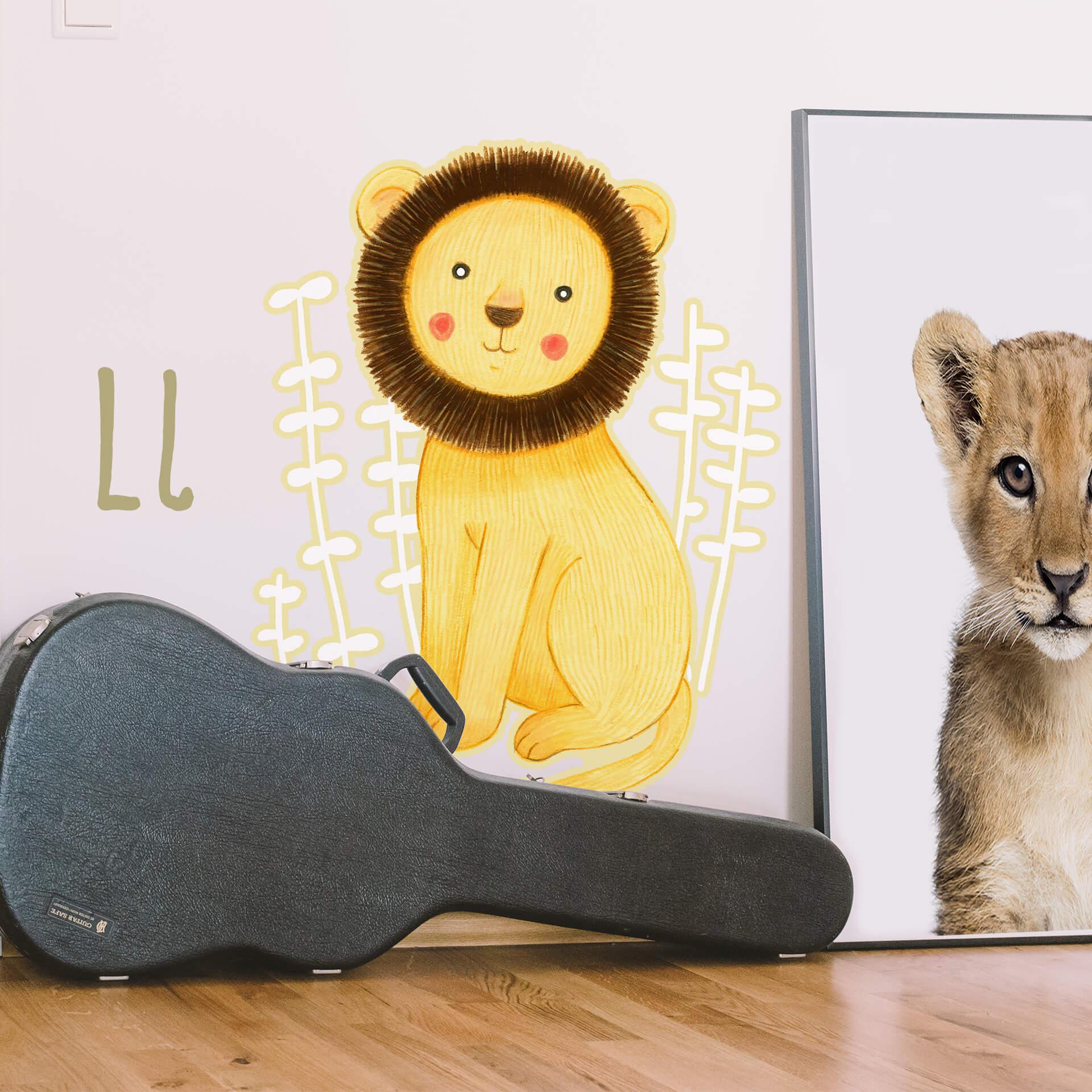 Sticker mural Loske - L comme Lion
