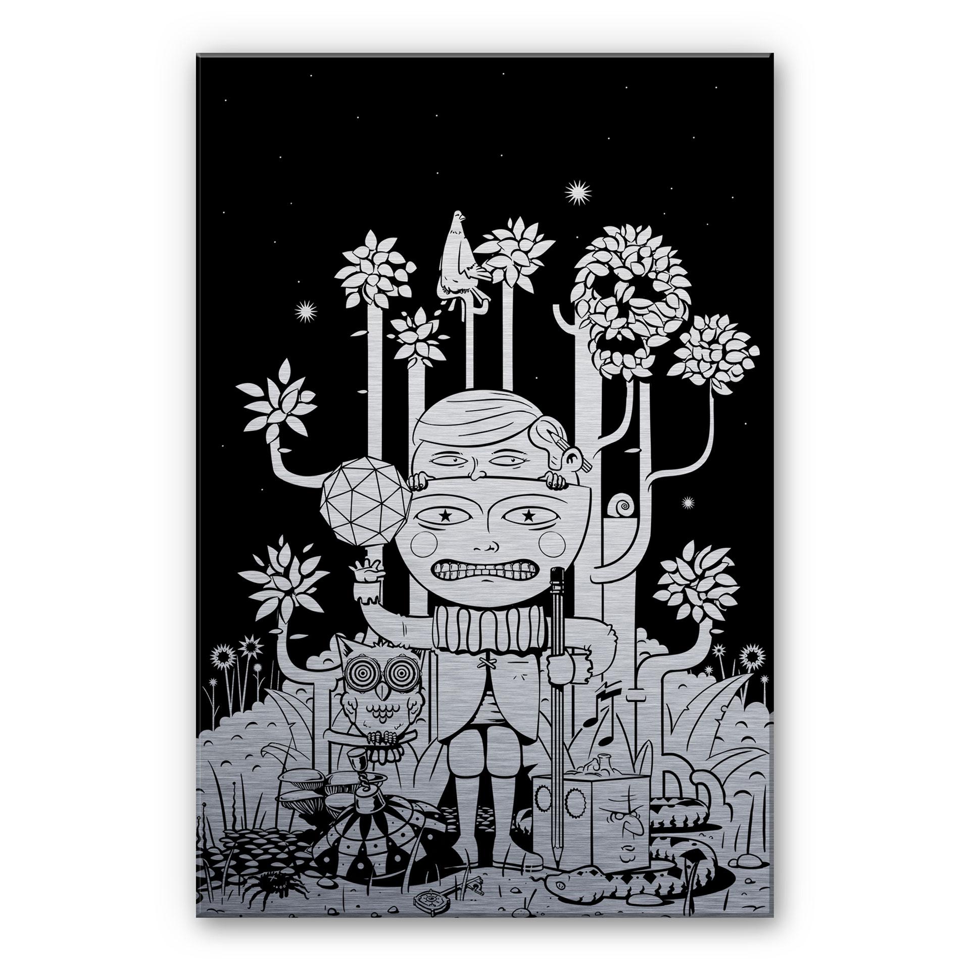 Alu-Dibond-Silberefekt - Drawstore - In the Woods – print på aluminium (Alu-Dibond)