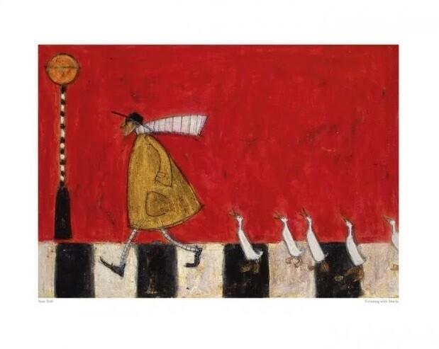 Plakat Sam Toft - Crossing With Ducks kunsttryk, Sam Toft (50 x 40 cm)