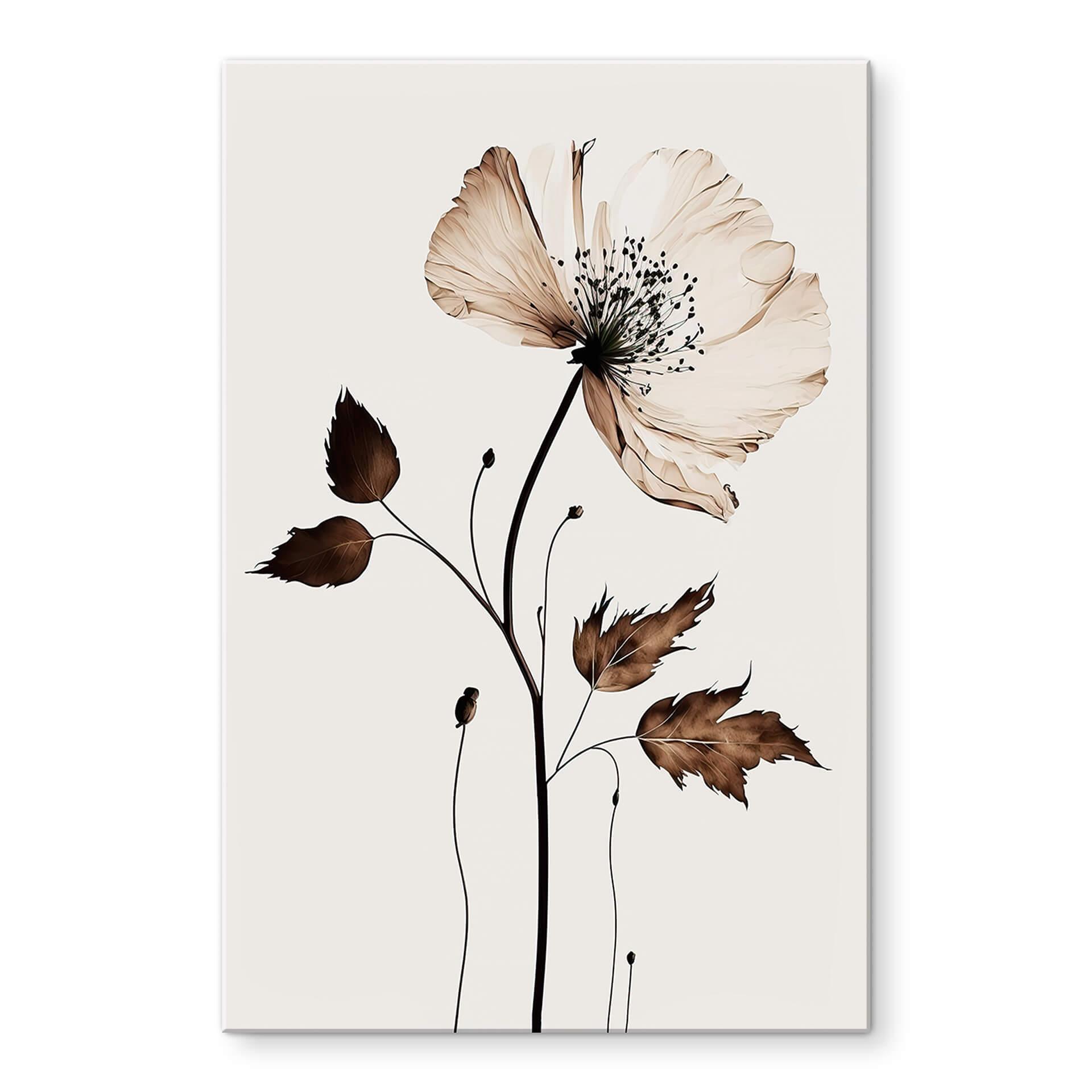 Akrylbillede Dried Flowers in Cream - Treechild