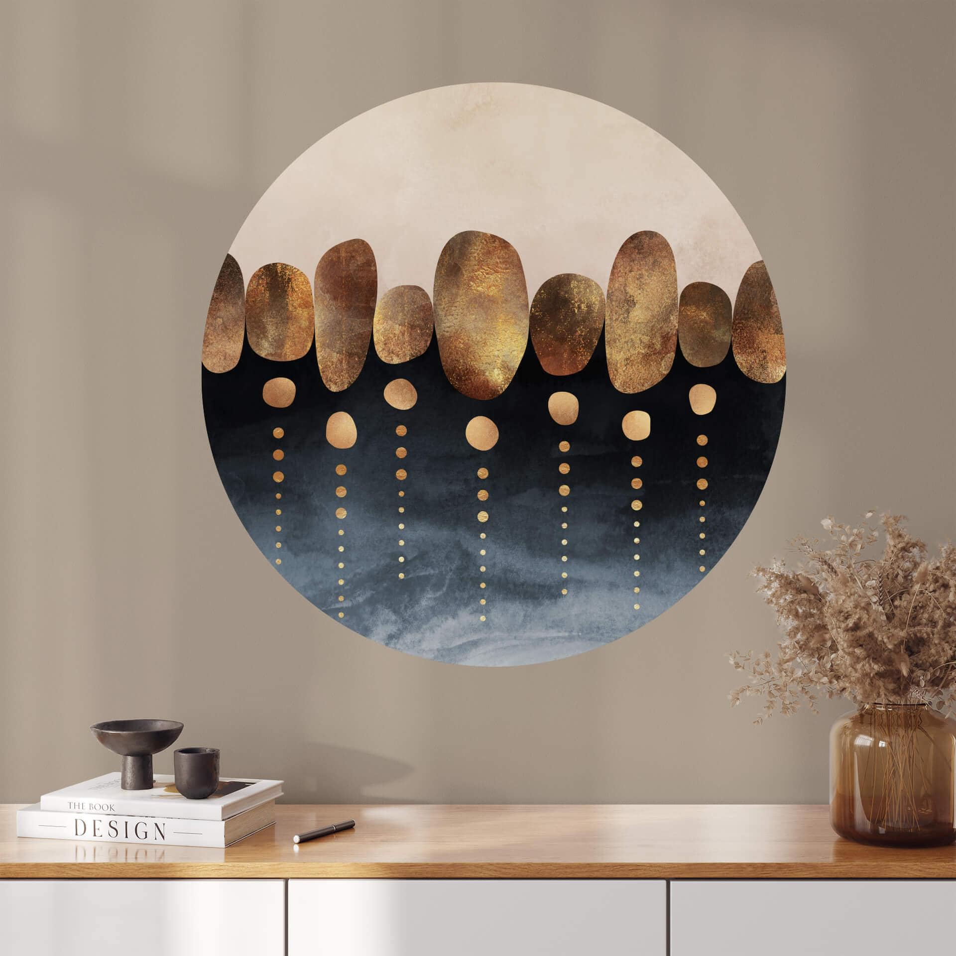 Fredriksson Wallsticker - Naturlig abstraktion - Rund