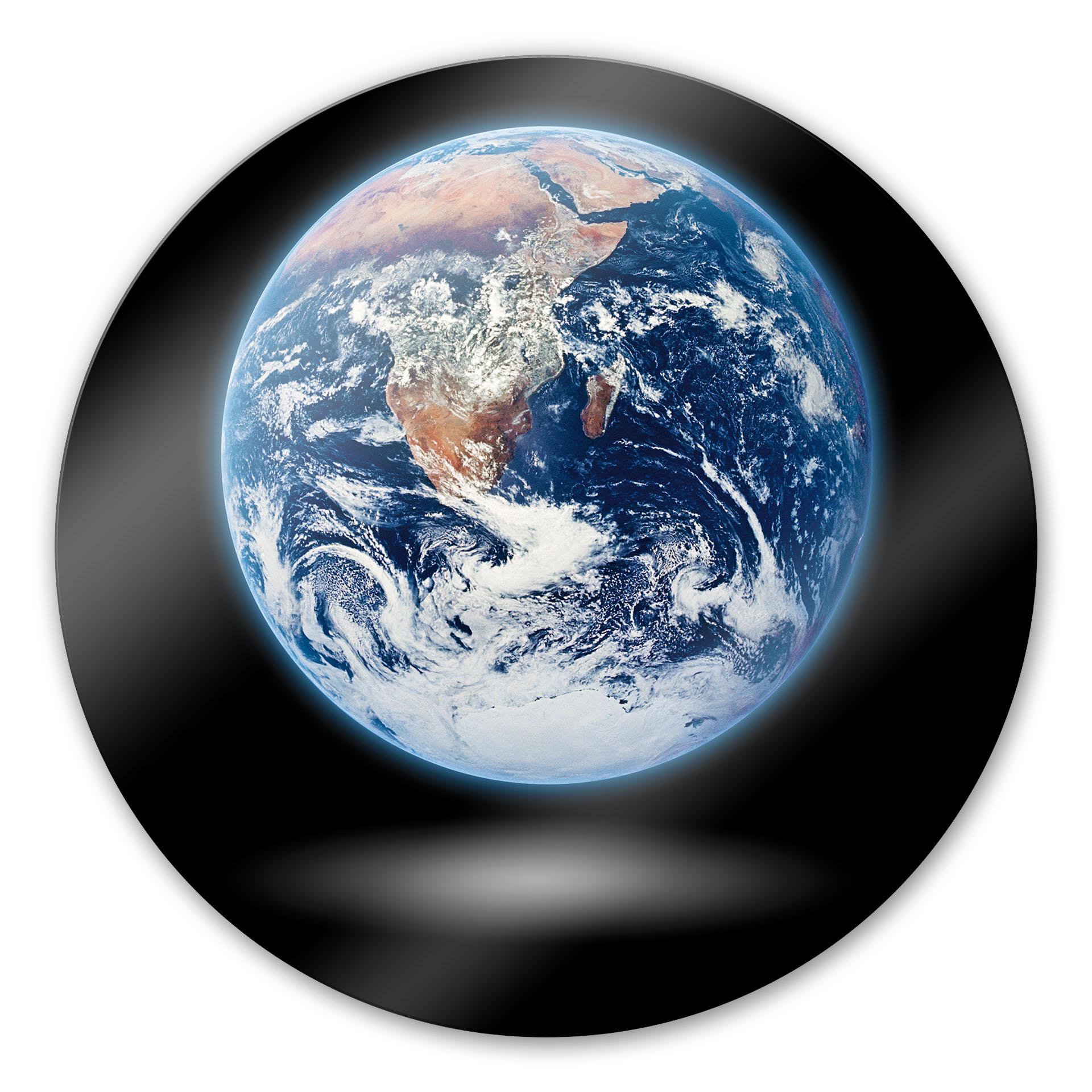 Tableau en verre - Planète Terre - rond