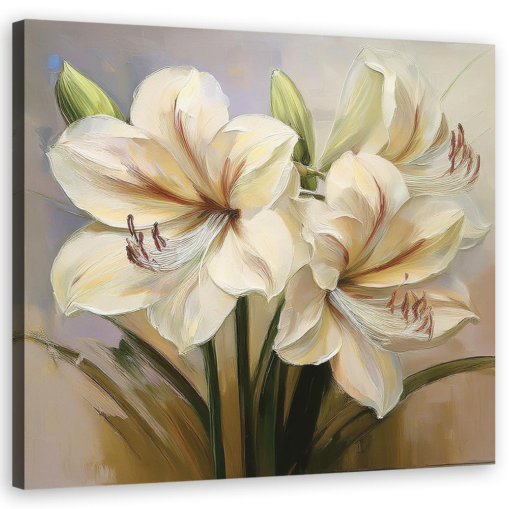 Leinwandbild Gemalte Lilien Blume